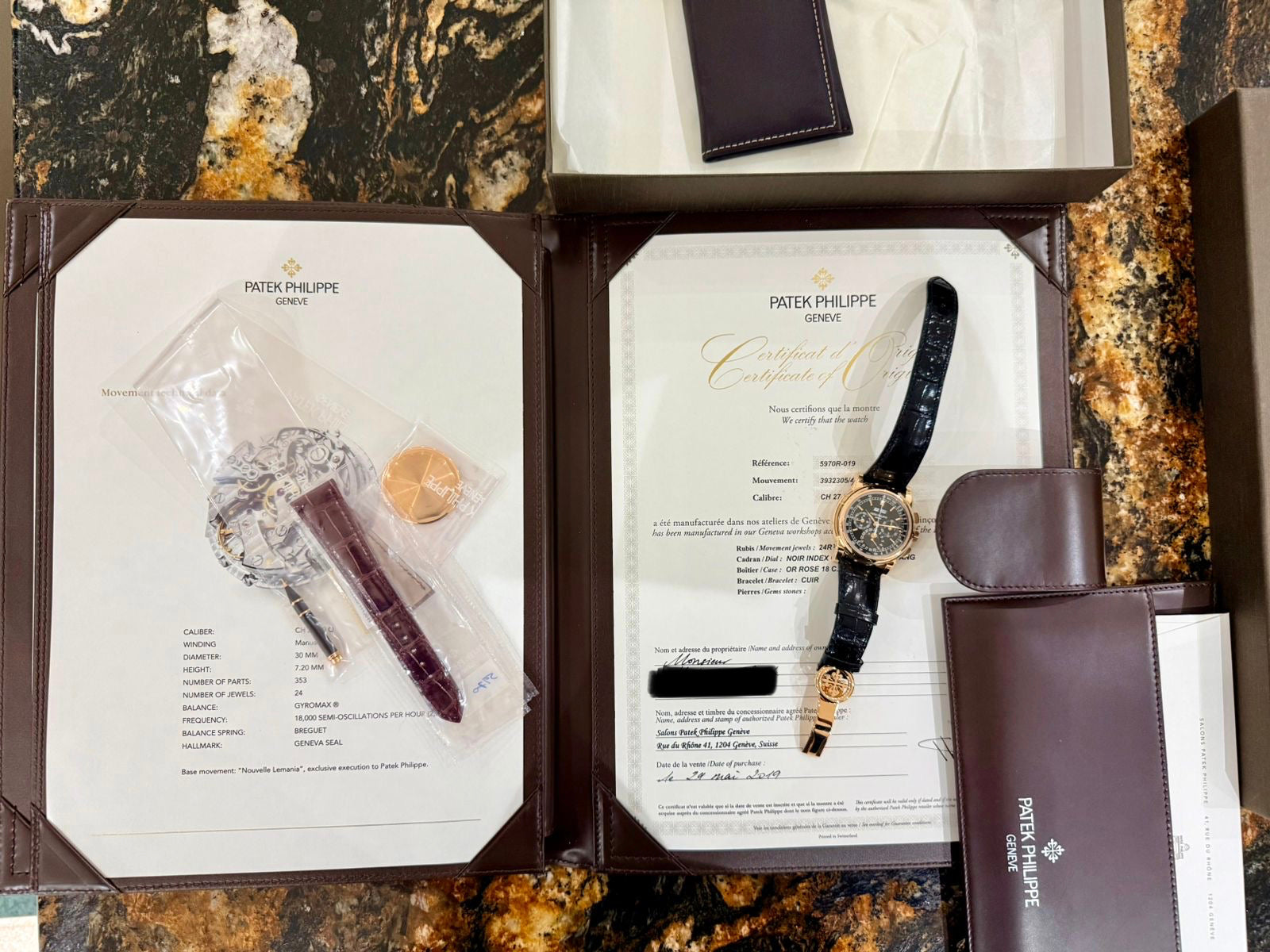 Patek Philippe Perpetual Calendar Chronograph Ref. 5970R-019, Pink Gold, Black Dial, Special Order, 2015