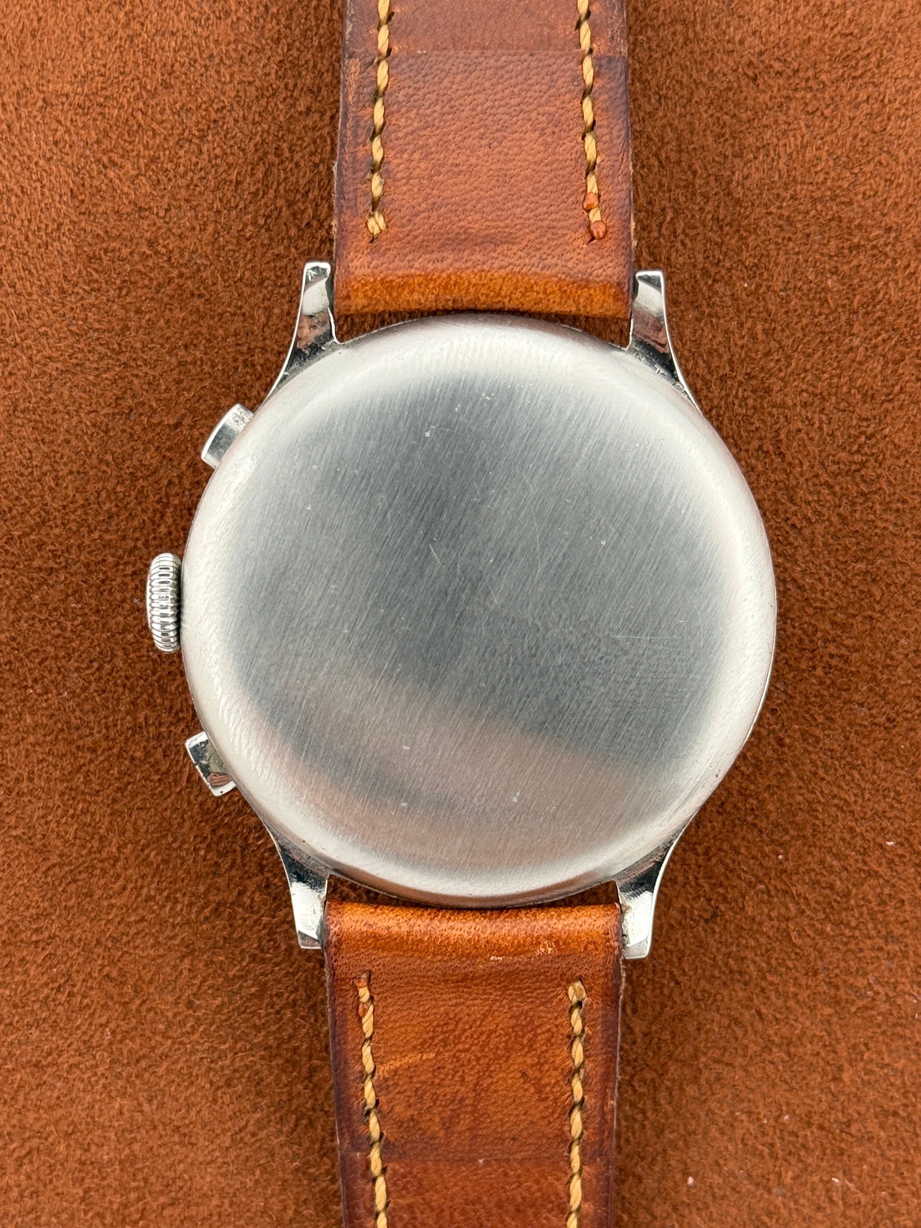 Eberhard & Co. Pre-Extra Fort Chronograph, Stainless Steel, Salmon Dial, Circa 1940