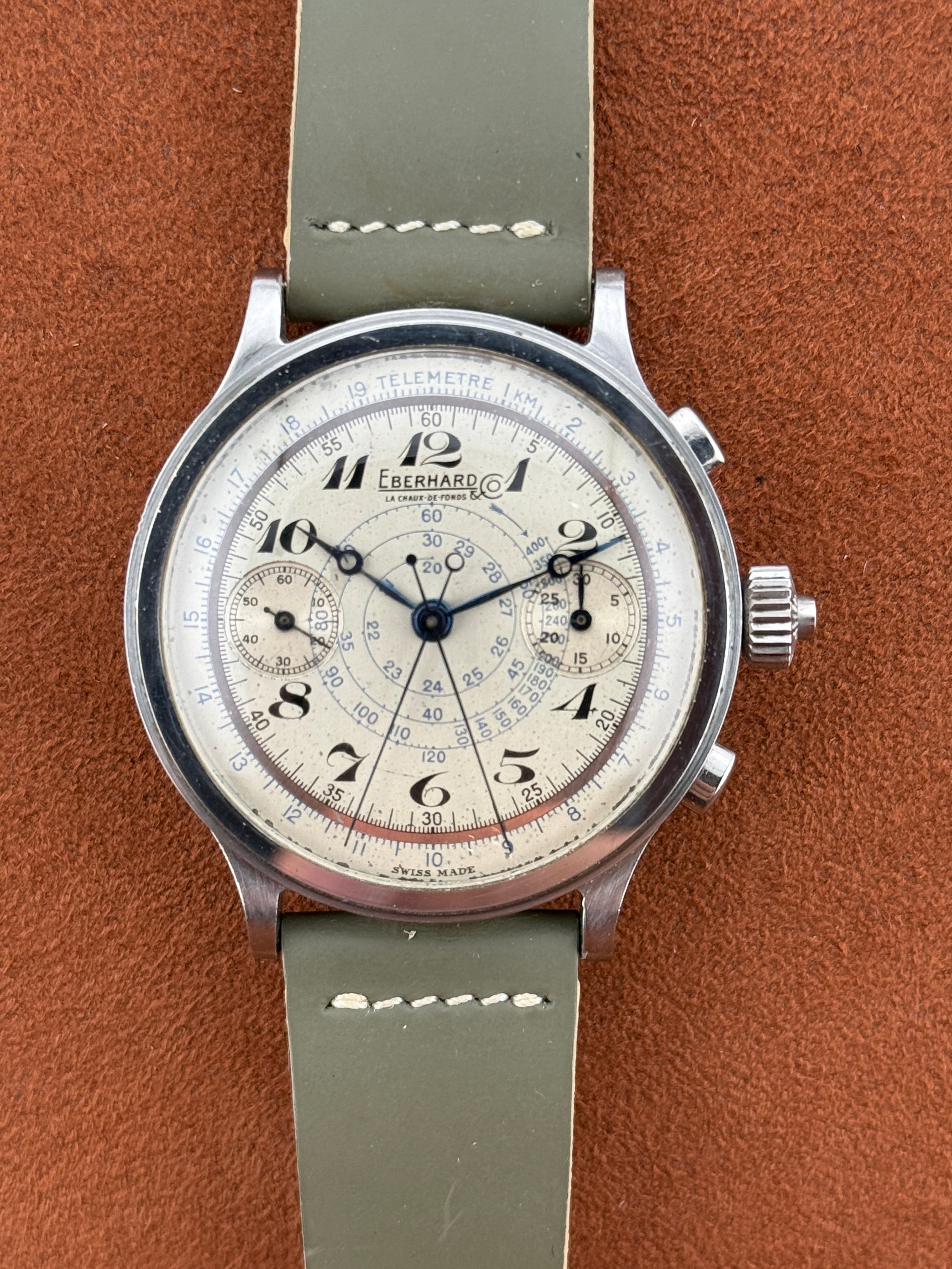 Eberhard & Co. Pre-Extra Fort “Split”, Stainless Steel, Split-Seconds Chronograph, Circa 1940
