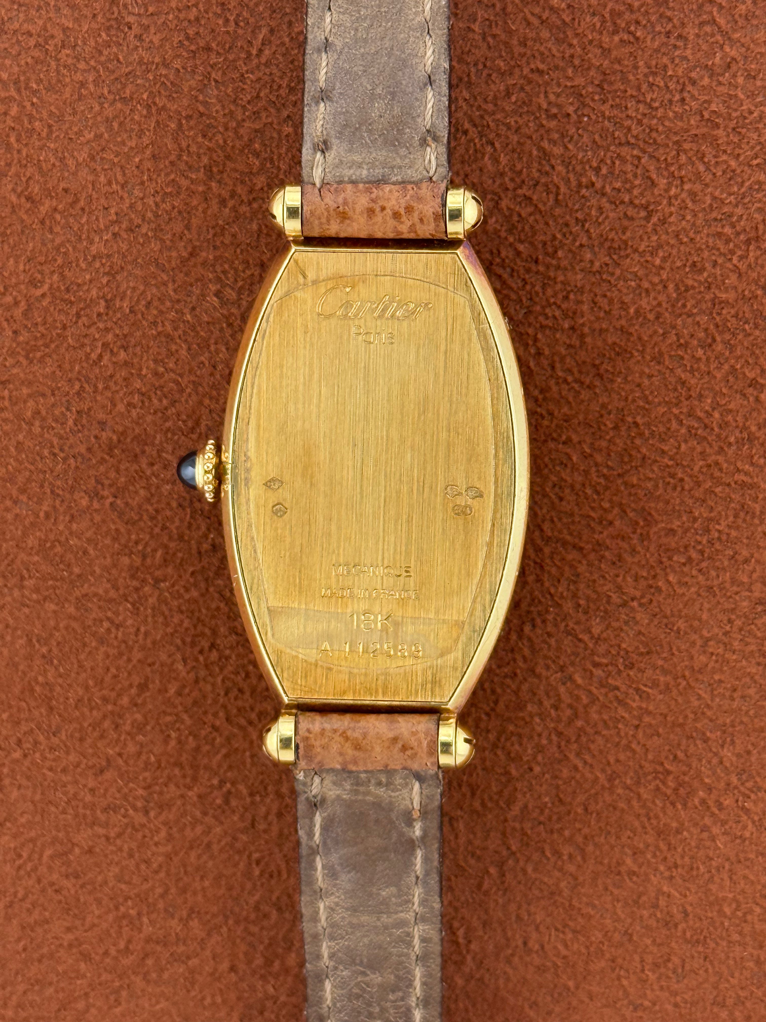 Cartier Tonneau – 18K Gold, Paris Dial, Manual-Wind