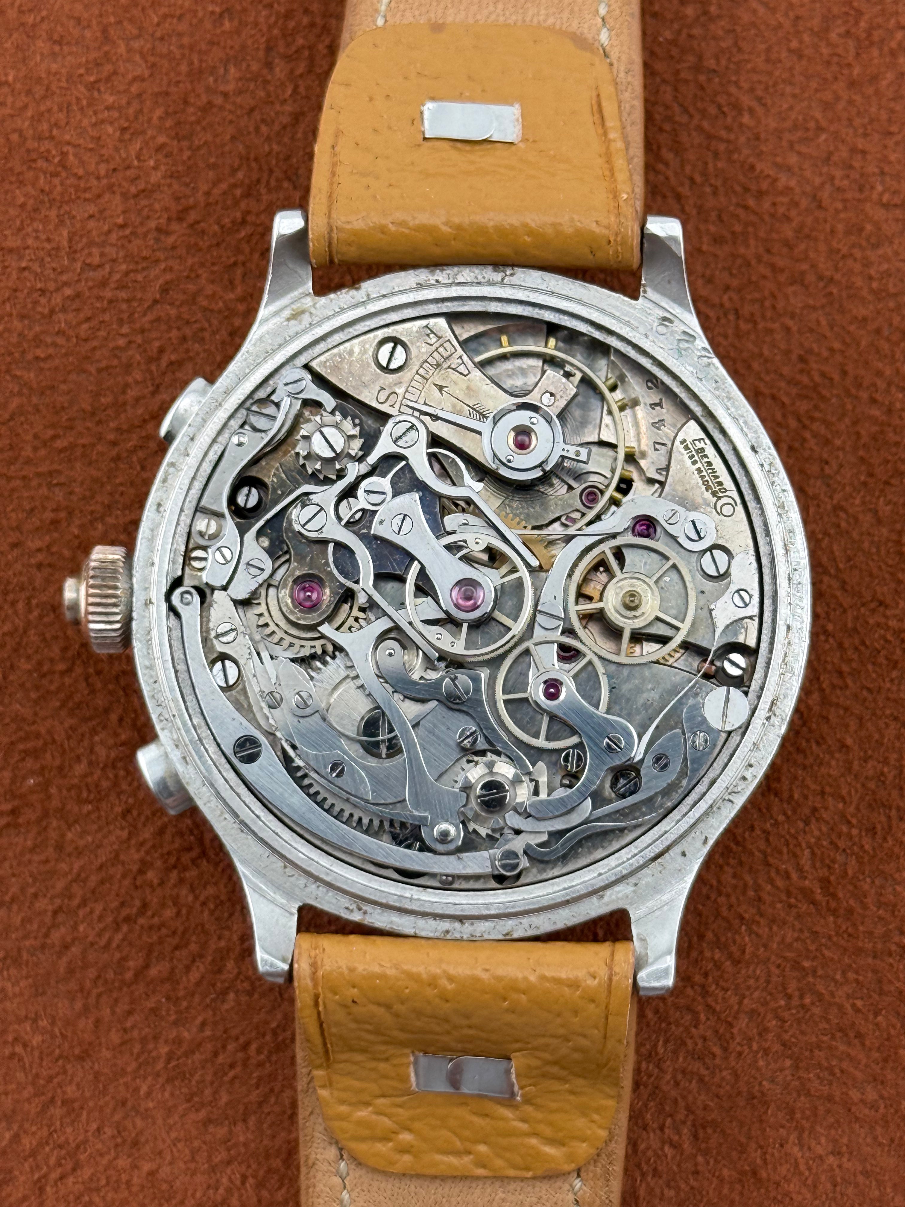 Eberhard Pre Extra-Fort Rattrapante – Oversized Steel Split-Seconds Chronograph, Black Dial