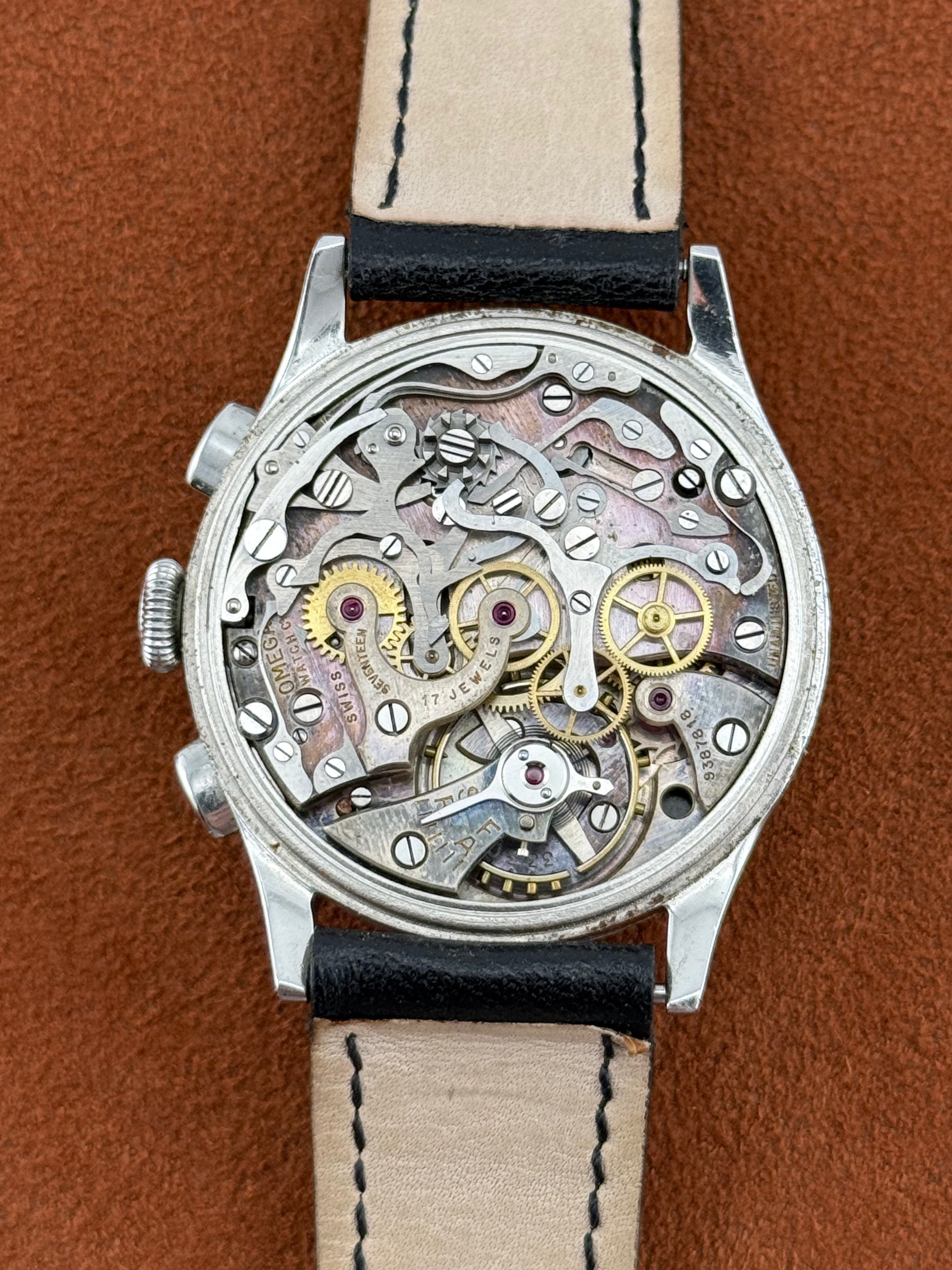 Omega Steel Chronograph – Gilt Multi-Scale Dial, Cal. 33.3 CHRO, 1940s