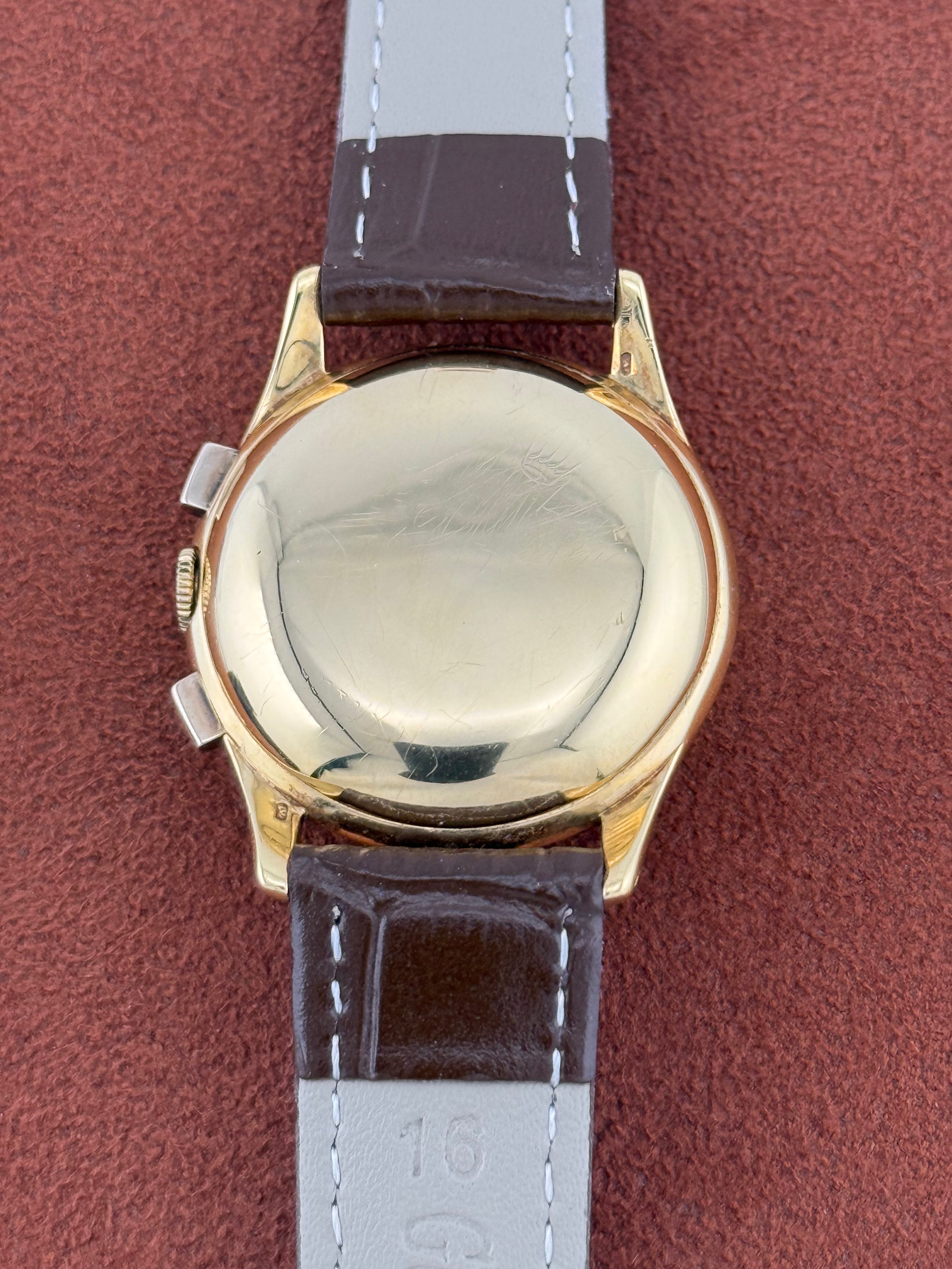 Rolex Piccolino Anti-Magnetique Ref. 3055 – 18K Gold Chronograph, Black Dial