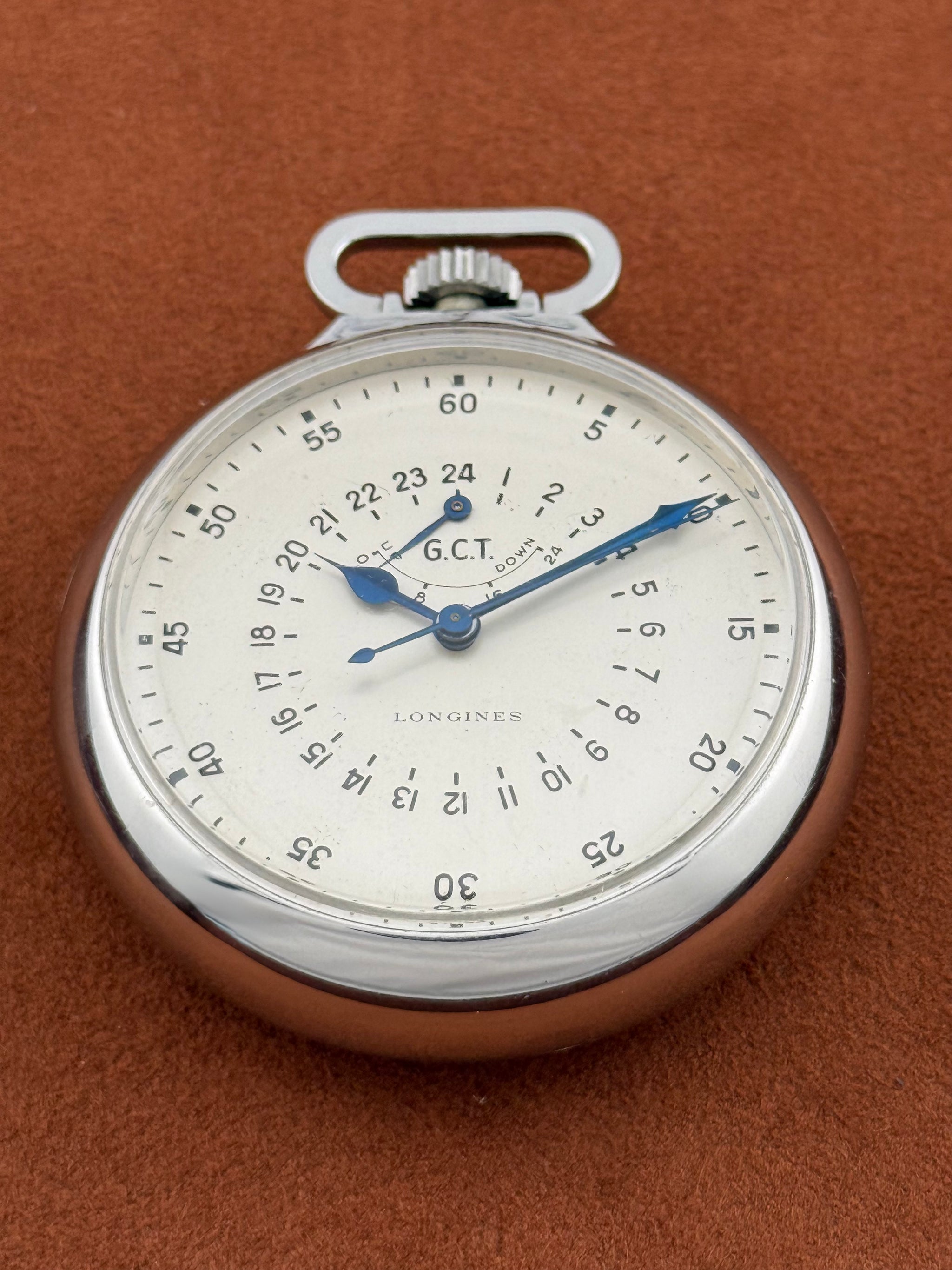 Longines Greenwich Civil Time Navigation Pocket Watch Circa 1940