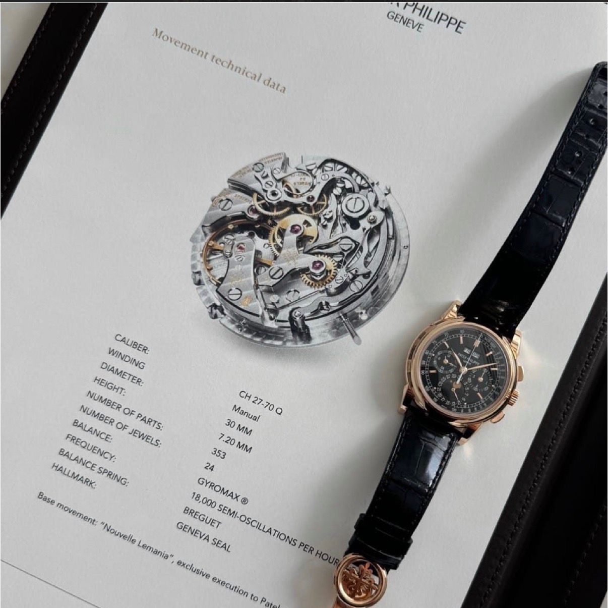 Patek Philippe Perpetual Calendar Chronograph Ref. 5970R-019, Pink Gold, Black Dial, Special Order, 2015