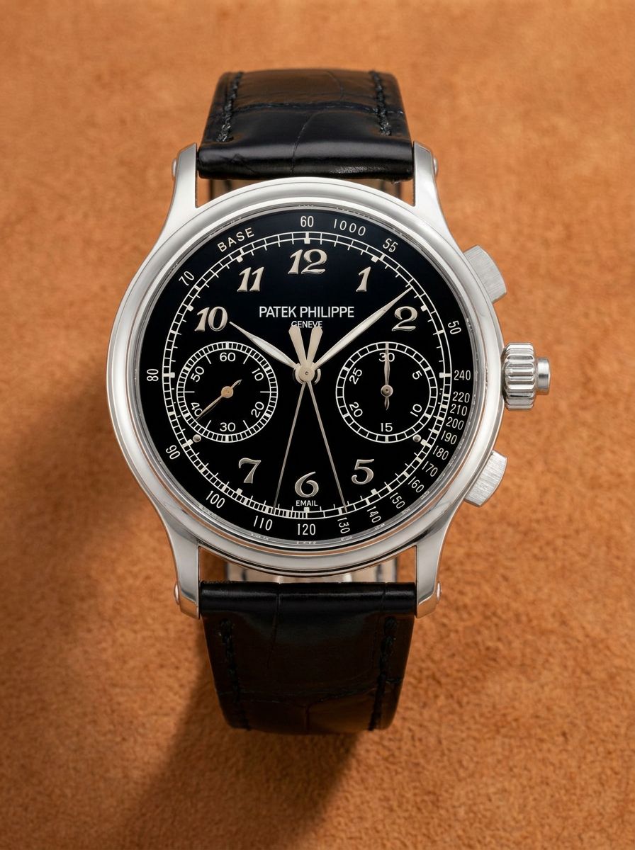 Patek Philippe Split-Seconds Chronograph Ref. 5370P-001, Platinum, Black Enamel Dial