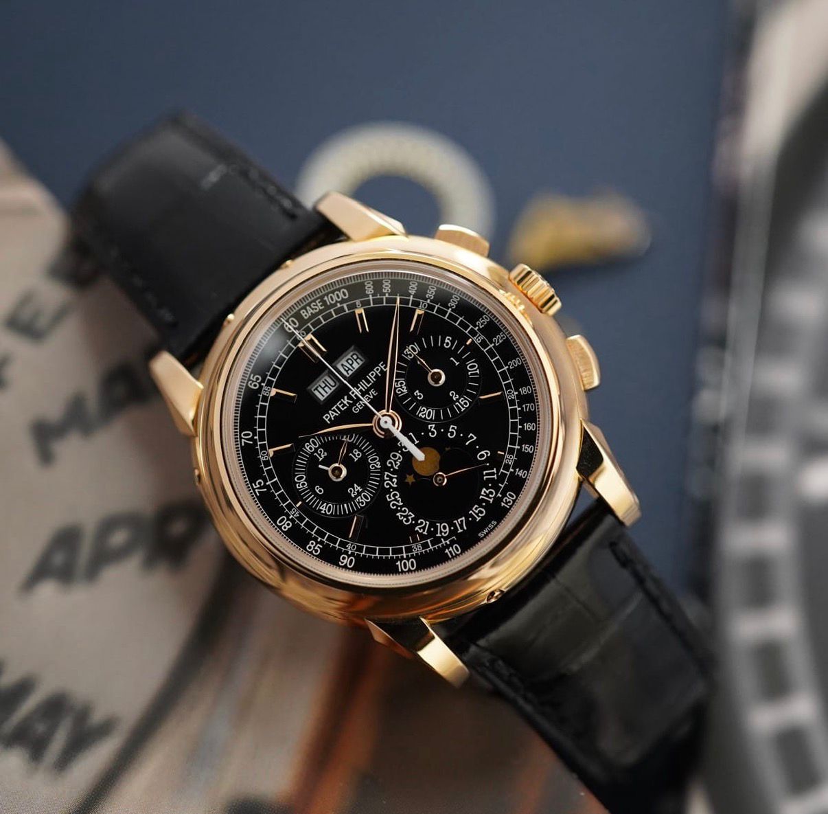 Patek Philippe Perpetual Calendar Chronograph Ref. 5970R-019, Pink Gold, Black Dial, Special Order, 2015