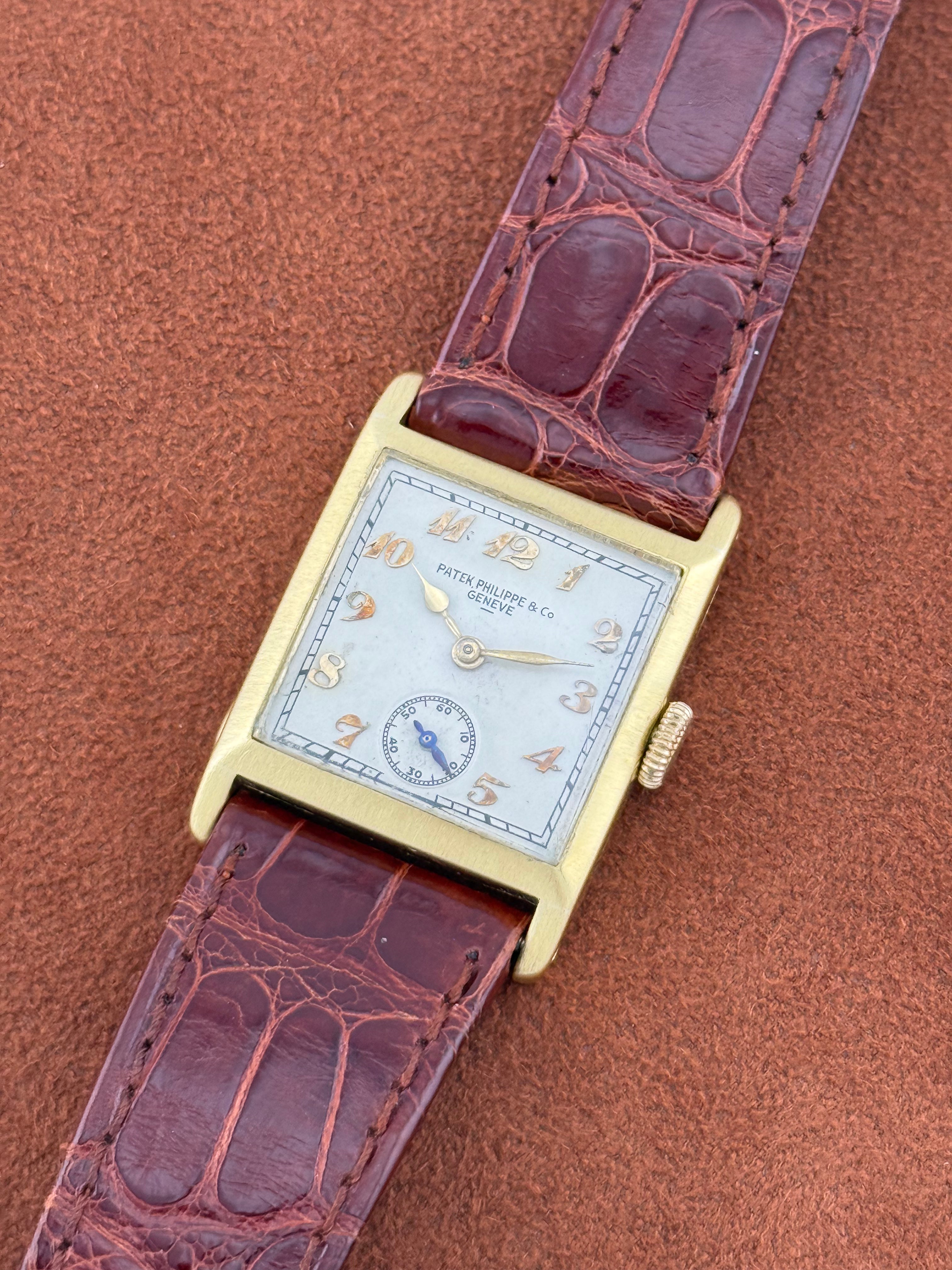 Patek Philippe Pre-Reference Square Wristwatch – 18K Yellow Gold, Extract from the Archives, 1926