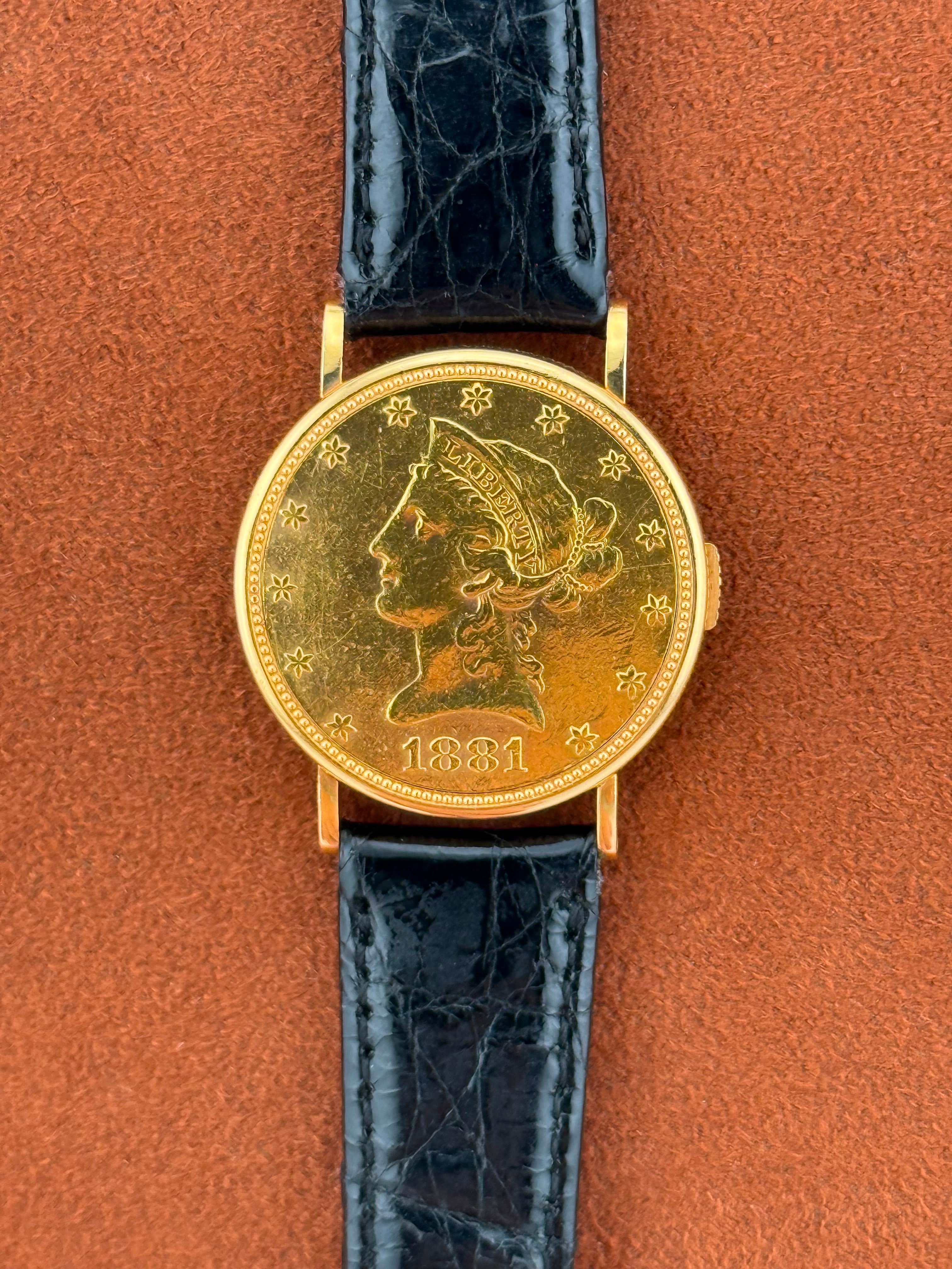 Piaget Ten Dollar Coin Watch Ref. 950B — Yellow Gold, 1881 Liberty Head, Circa 1970s