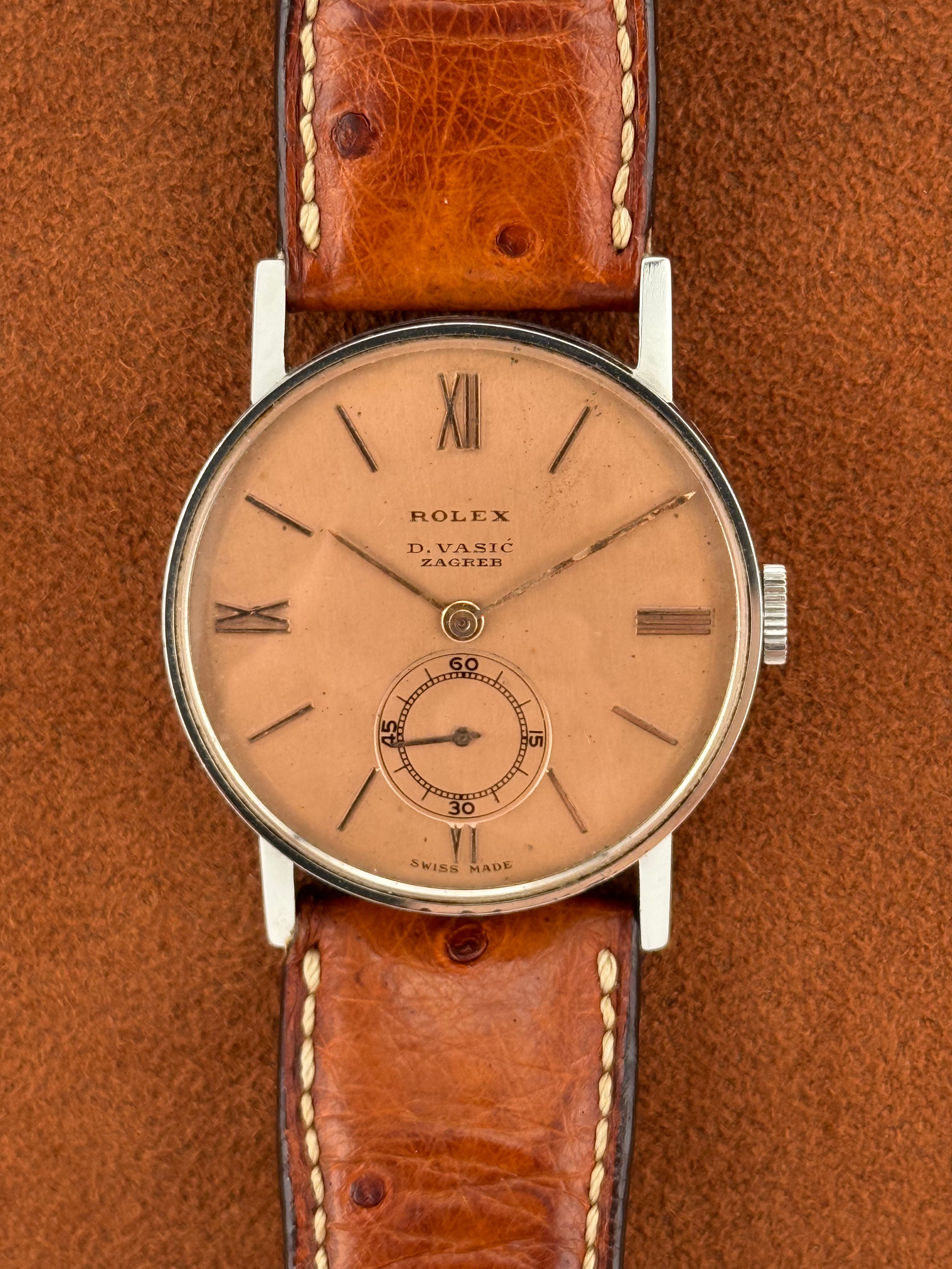 Rolex Ref. 3265 “Moneta” – Steel, Pink Dial, D. Vasić Zagreb, Circa 1937