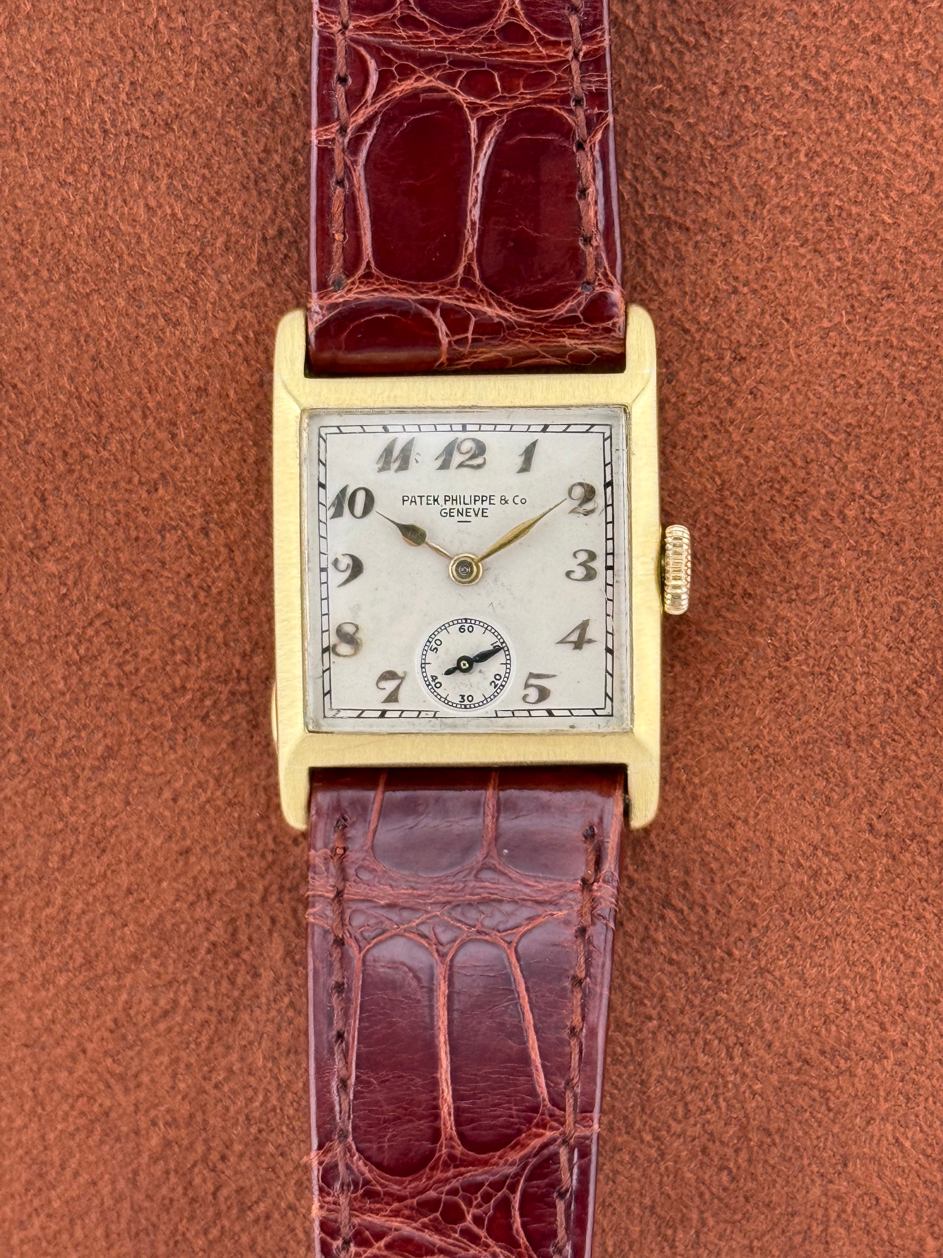 Patek Philippe Pre-Reference Square Wristwatch – 18K Yellow Gold, Extract from the Archives, 1926
