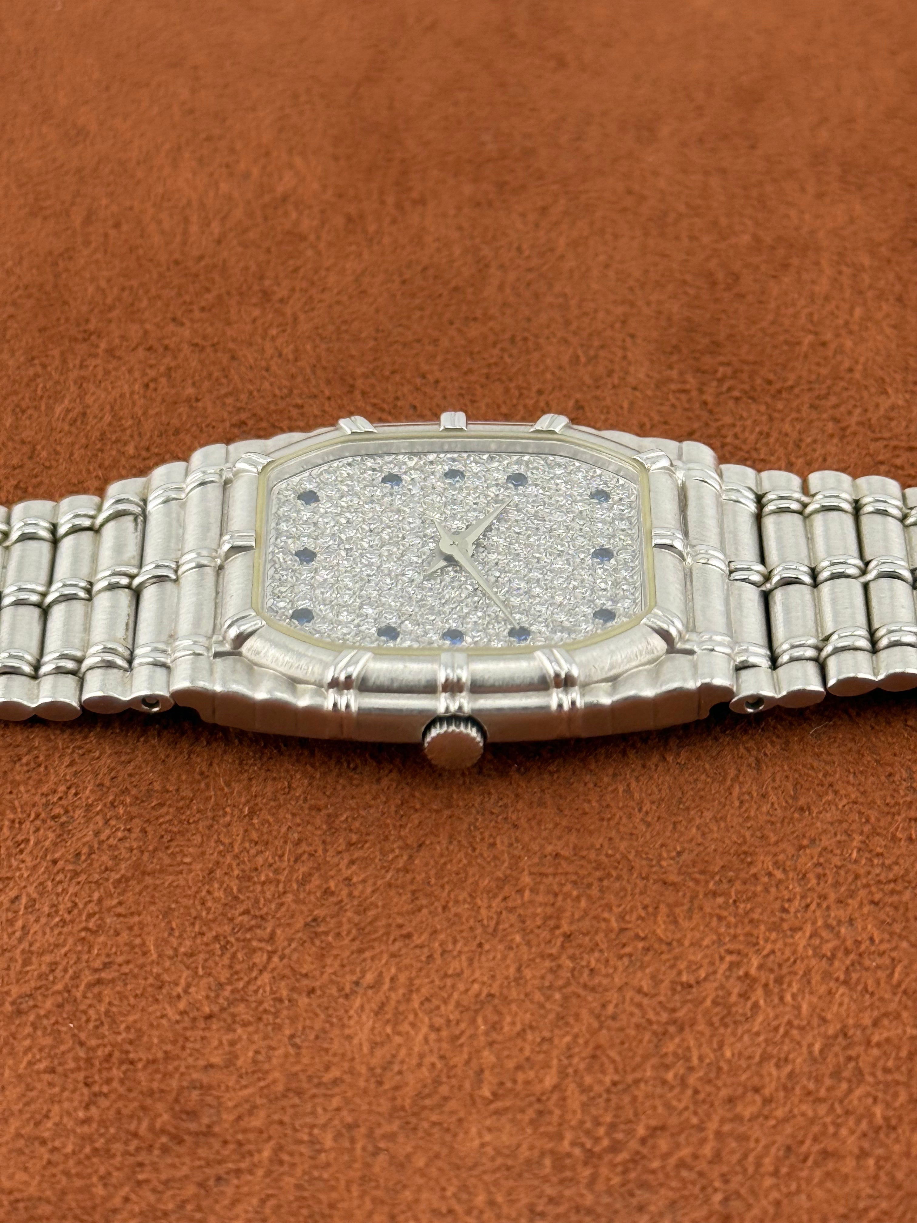 Audemars Piguet Bamboo – 18K White Gold Diamond & Sapphire Quartz Watch