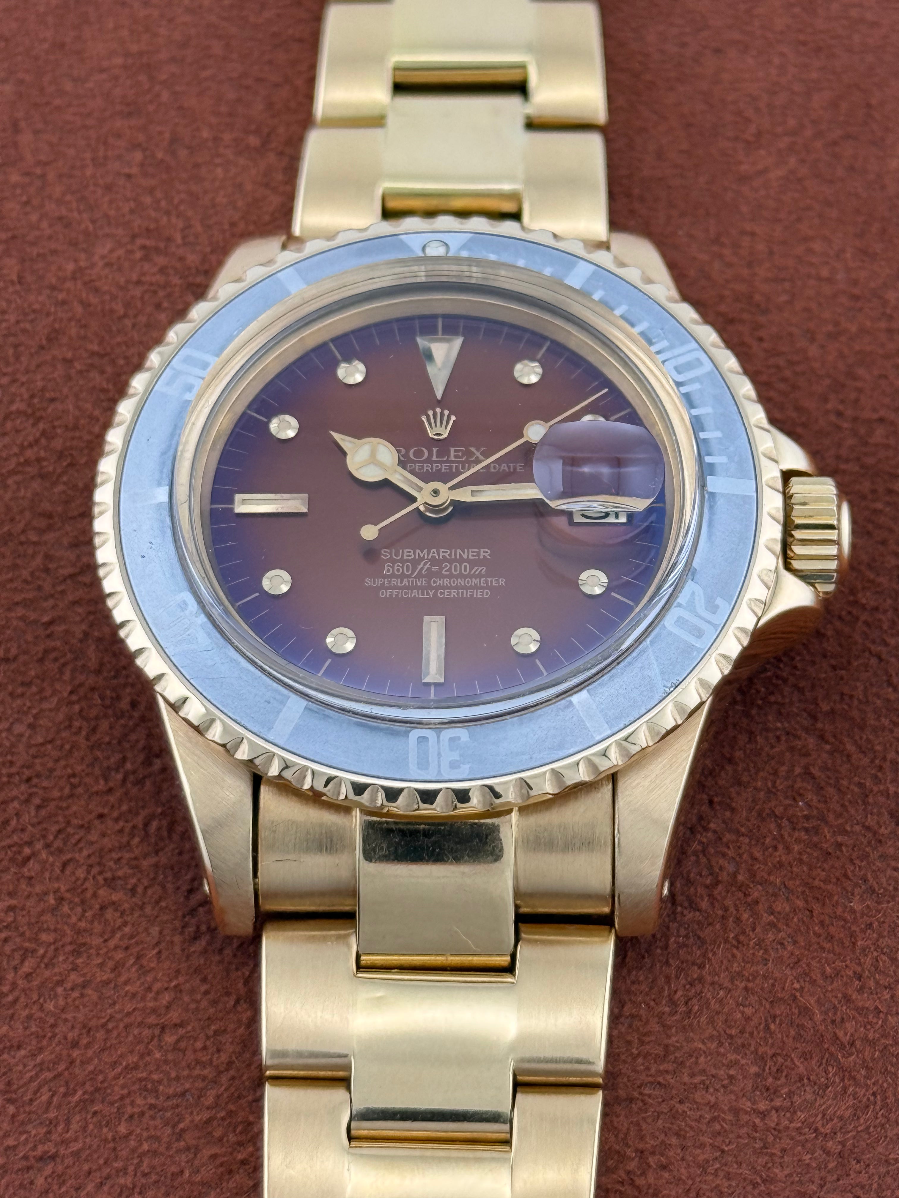 Rolex Submariner Date Ref. 1680 – 18K Gold, Tropical Dial, Bracelet, Circa 1978