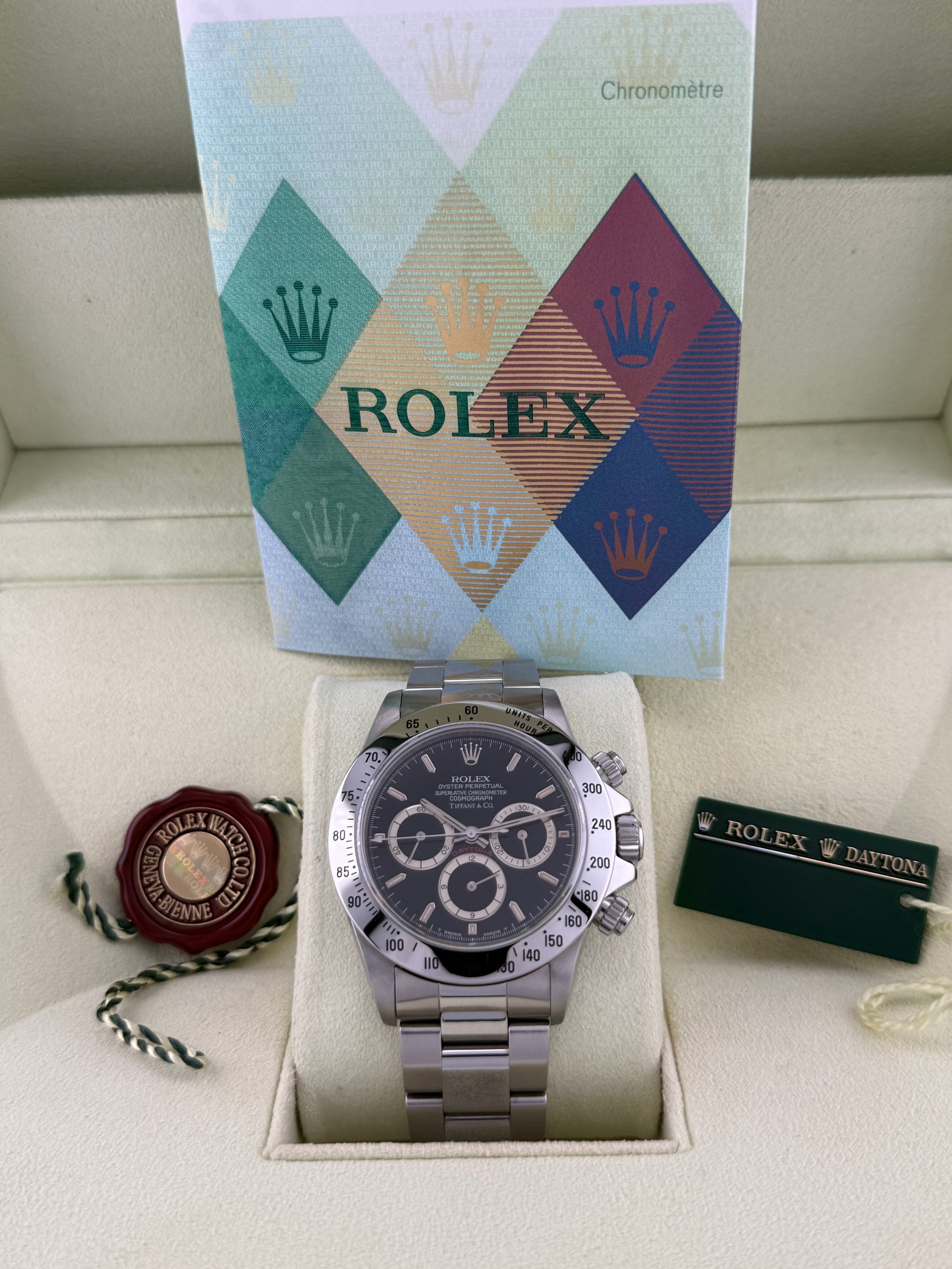 Rolex Cosmograph Daytona Ref. 16520 – Tiffany & Co. Dial, Zenith Movement, Full Set