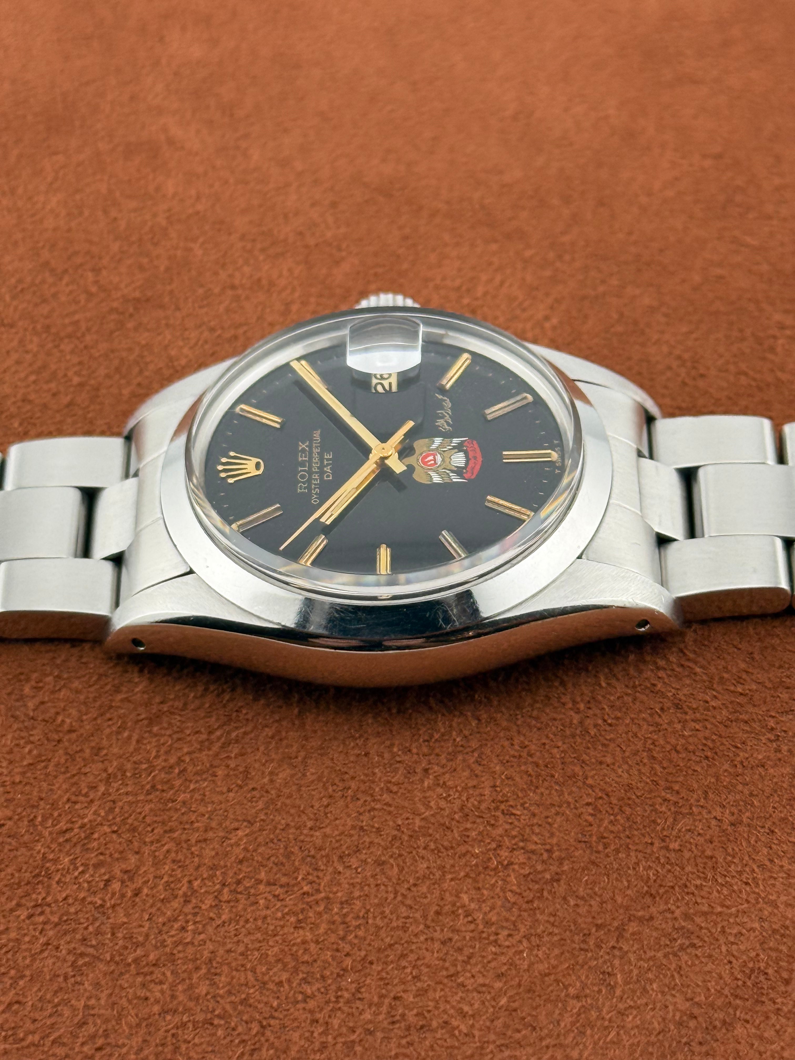 Rolex Oyster Perpetual Date Ref. 1500 – Steel, UAE Crest Dial, Sheikh Mohammed bin Rashid Signature