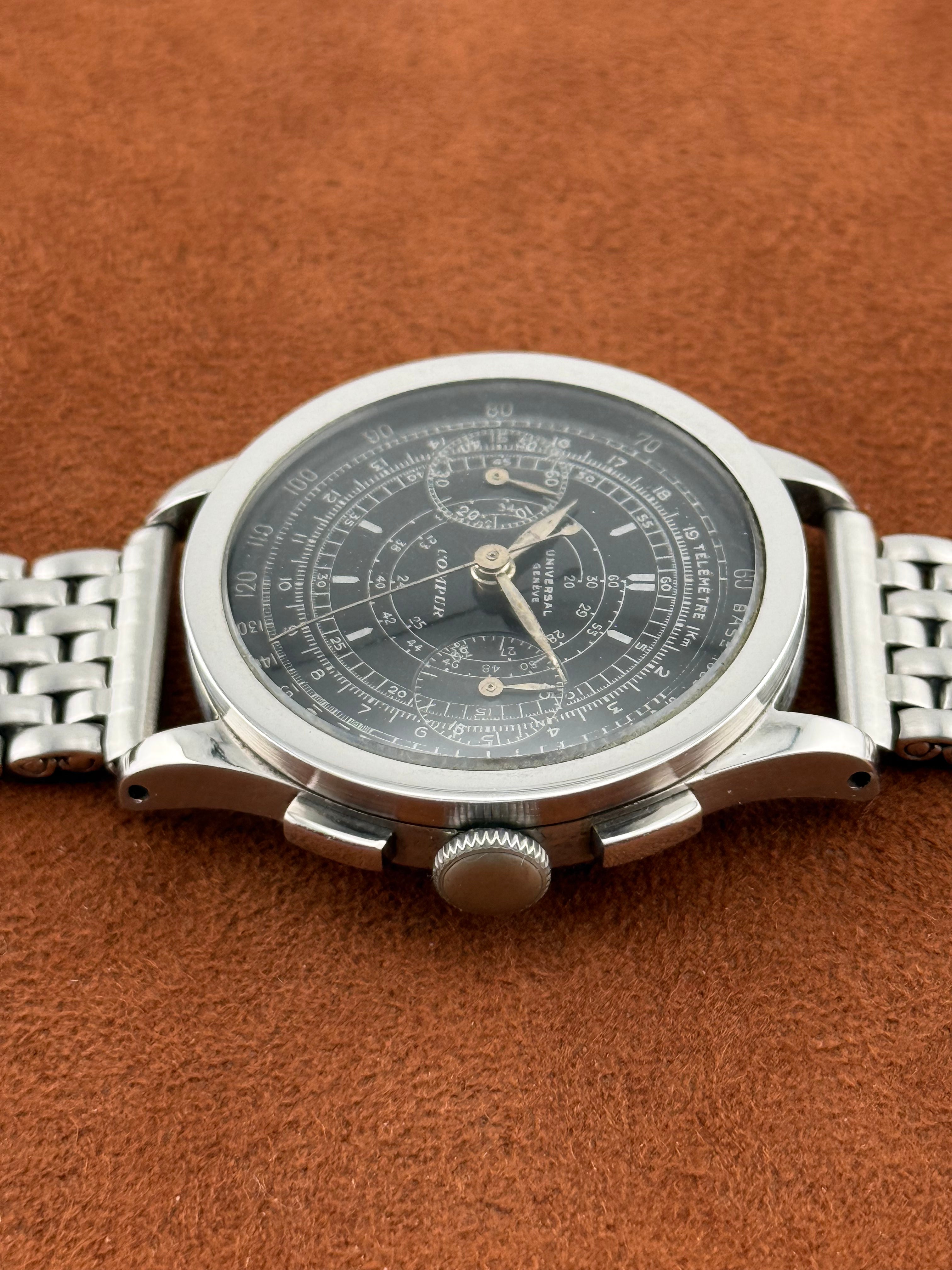 Universal Genève Compur Chronograph – Black Snail Dial, Multi-Scale, Mid-1930s