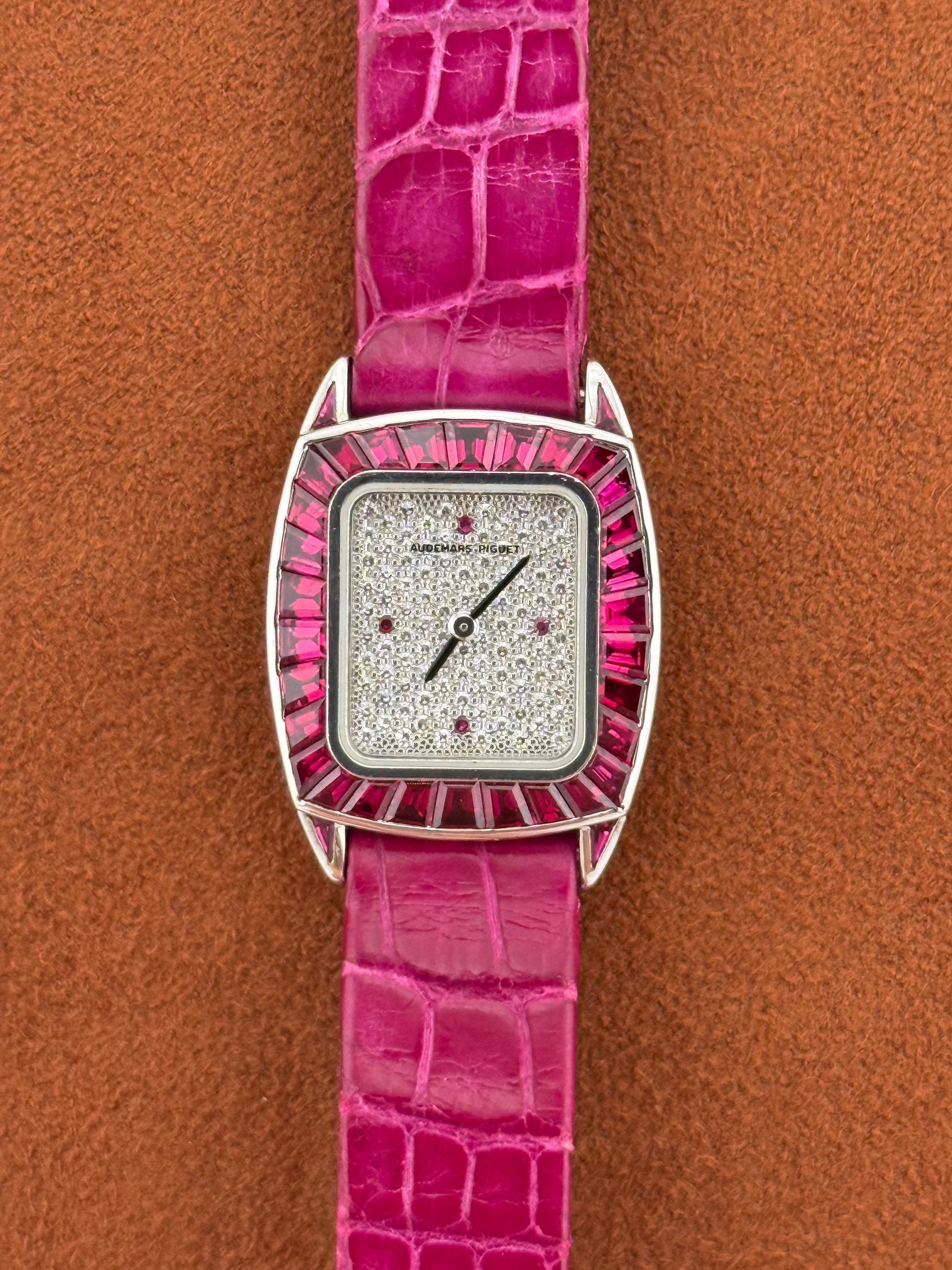 Audemars Piguet Ref. 66625BC – 18K White Gold, Diamond and Ruby-Set Lady’s Watch