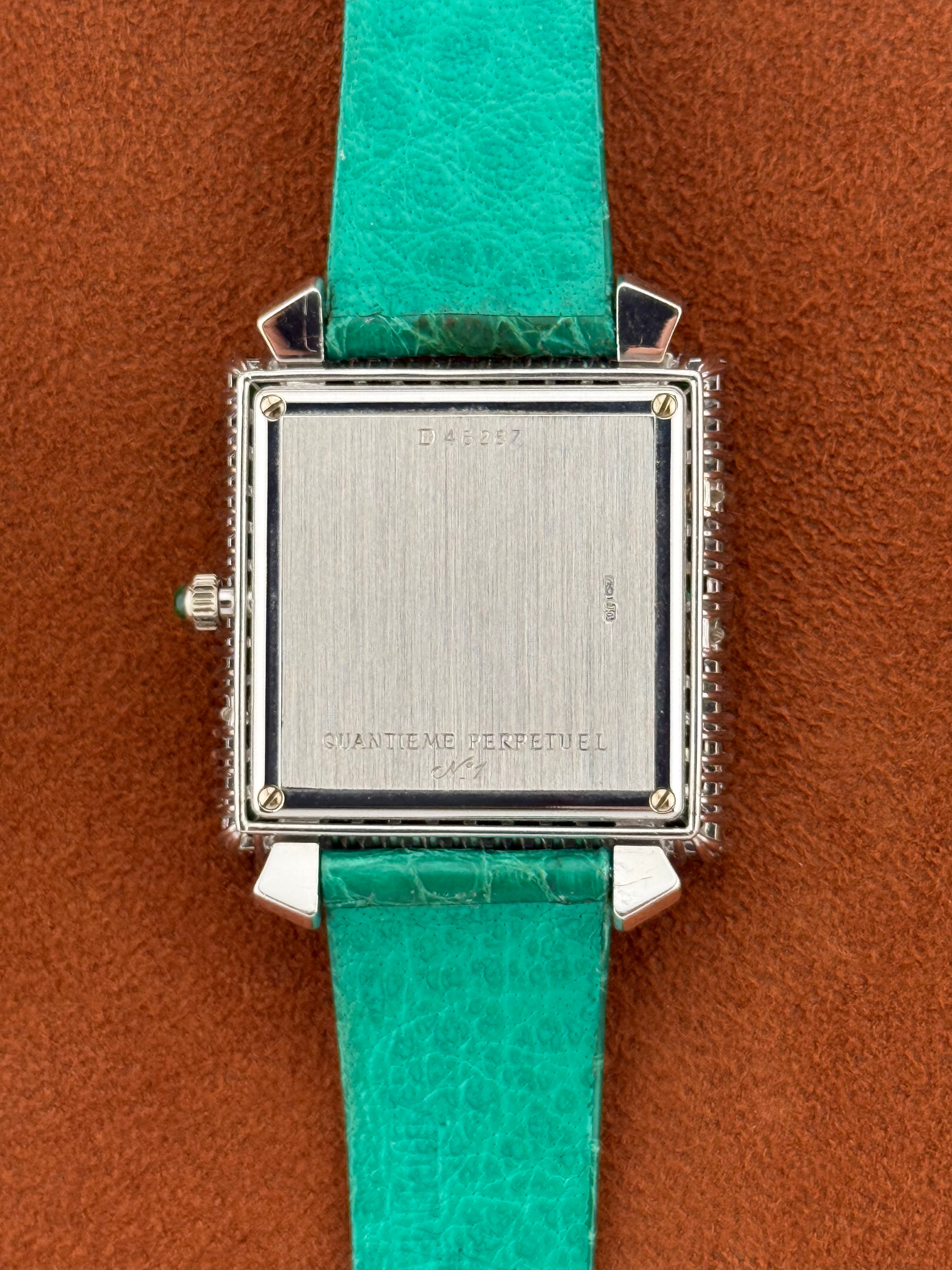 Audemars Piguet Perpetual Calendar Ref. 25756BC – White Gold, Emerald-Set, Mother-of-Pearl Dial