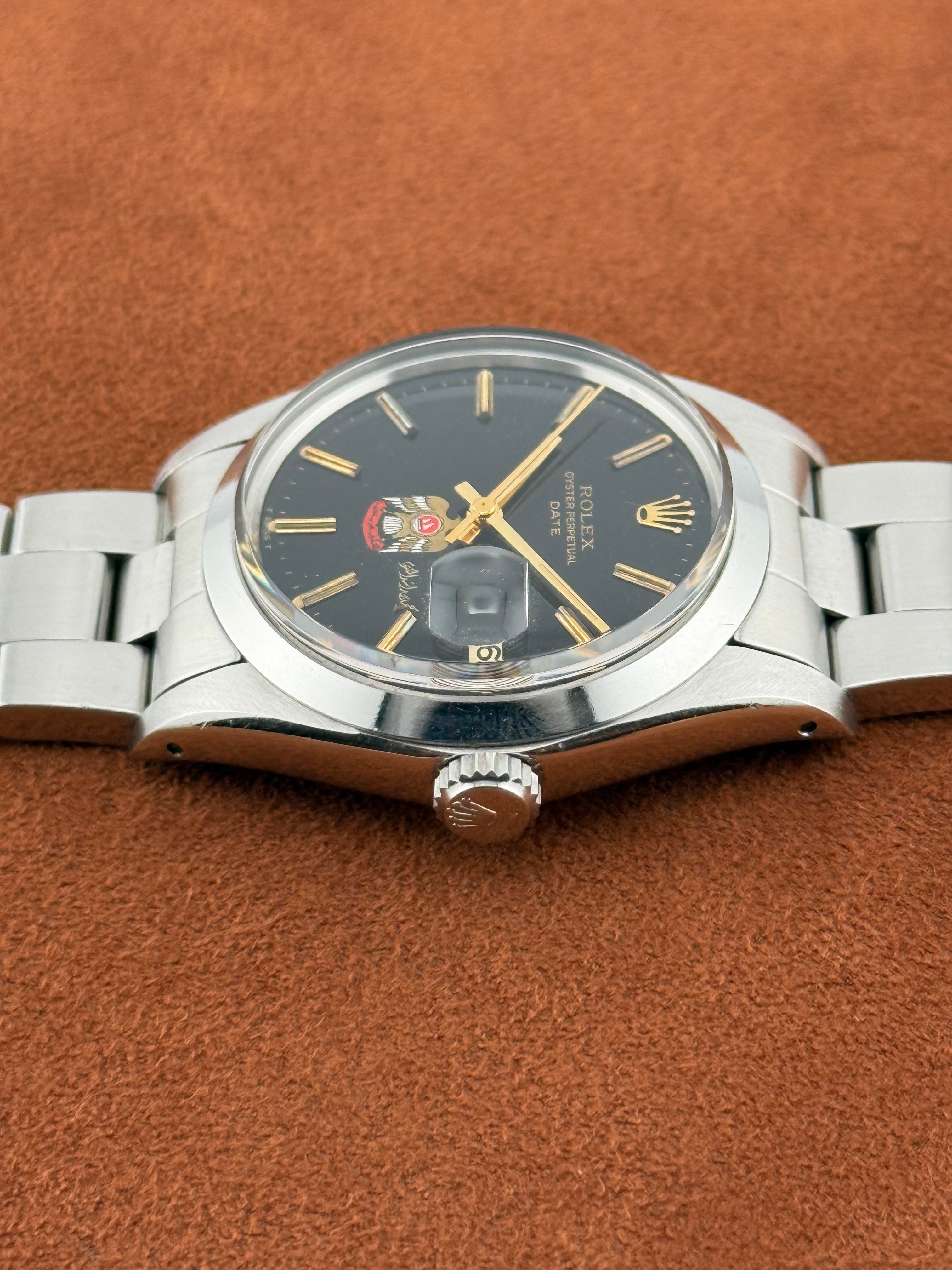 Rolex Oyster Perpetual Date Ref. 1500 – Steel, UAE Crest Dial, Sheikh Mohammed bin Rashid Signature