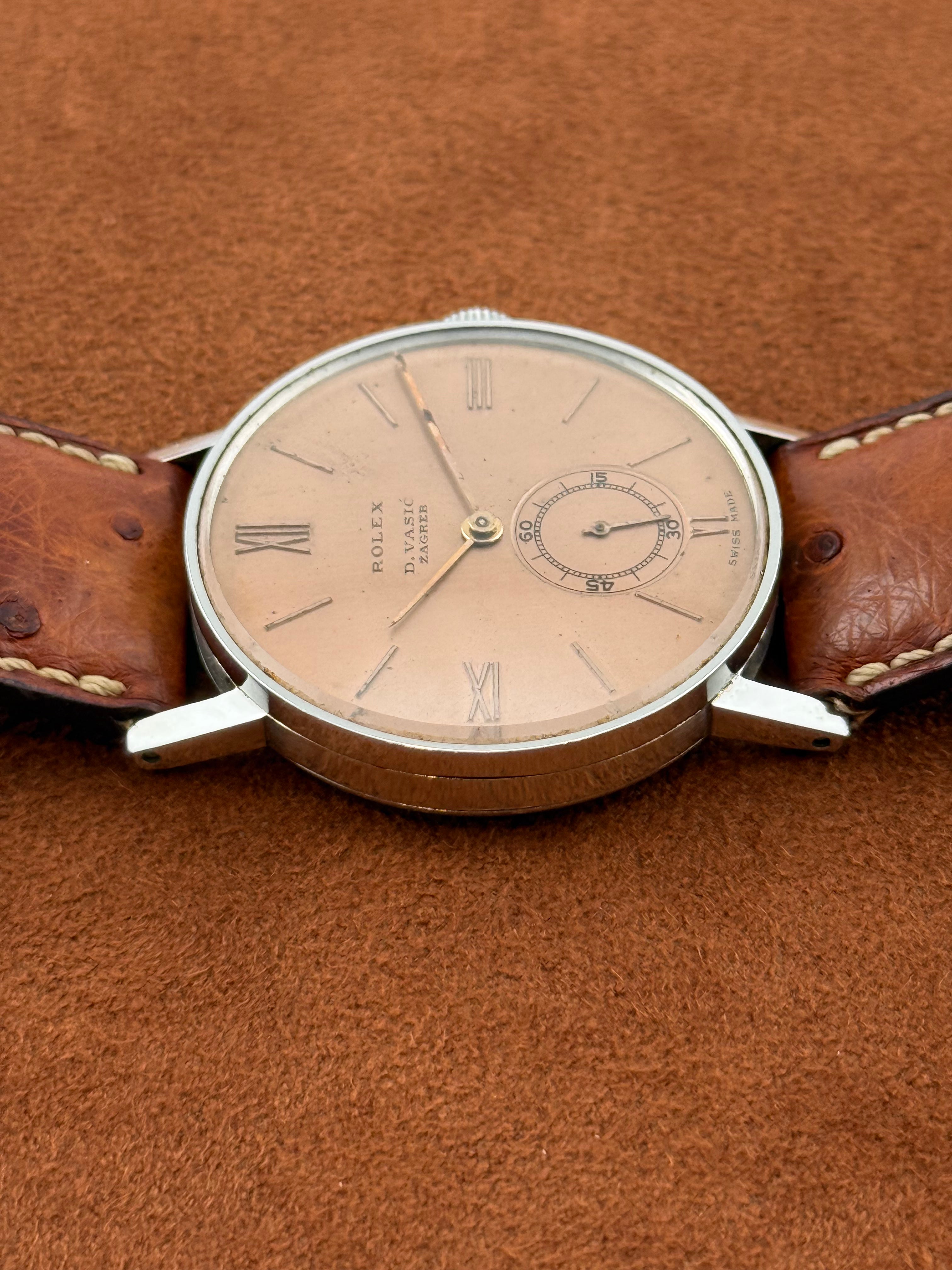 Rolex Ref. 3265 “Moneta” – Steel, Pink Dial, D. Vasić Zagreb, Circa 1937