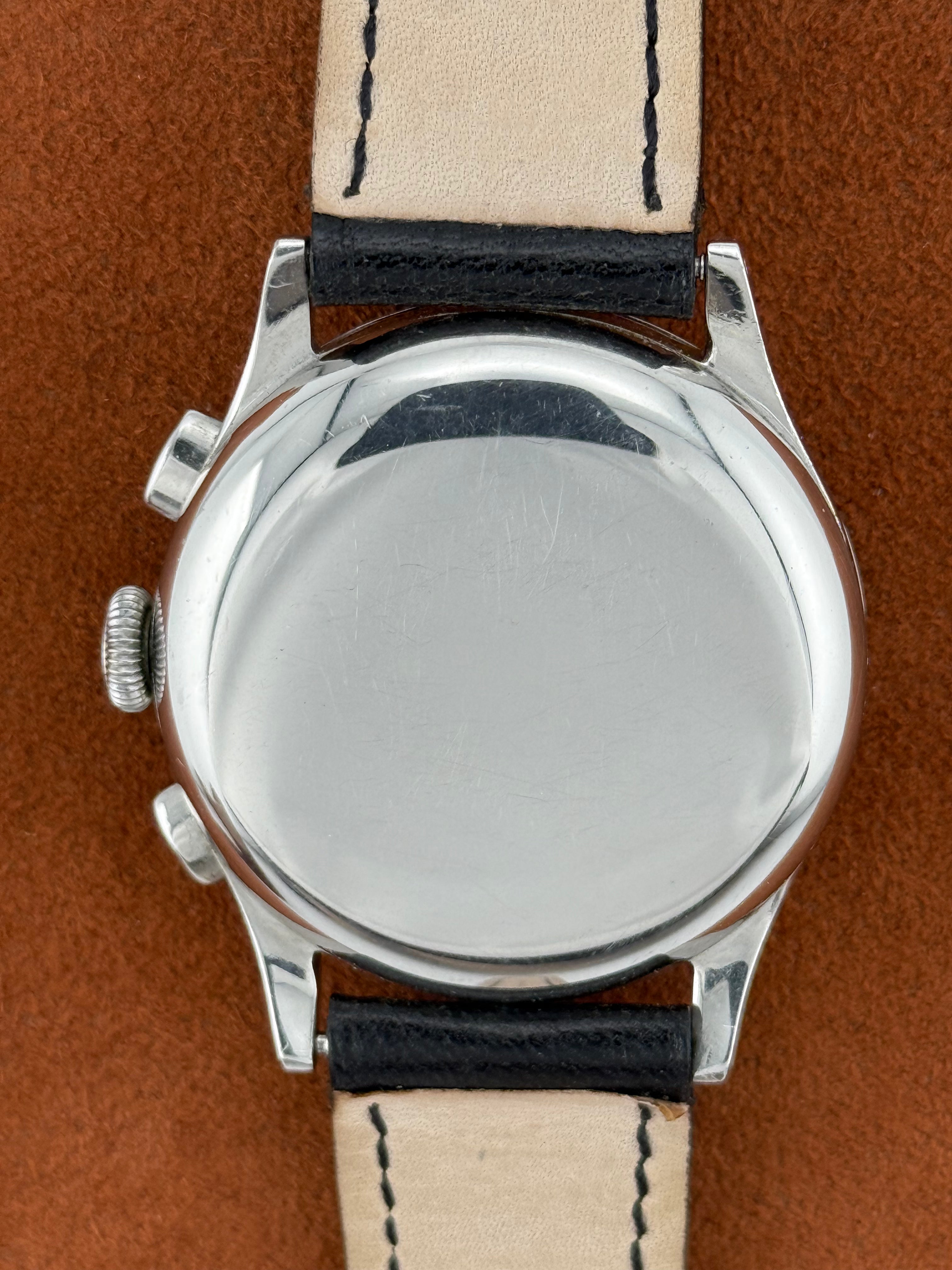 Omega Steel Chronograph – Gilt Multi-Scale Dial, Cal. 33.3 CHRO, 1940s