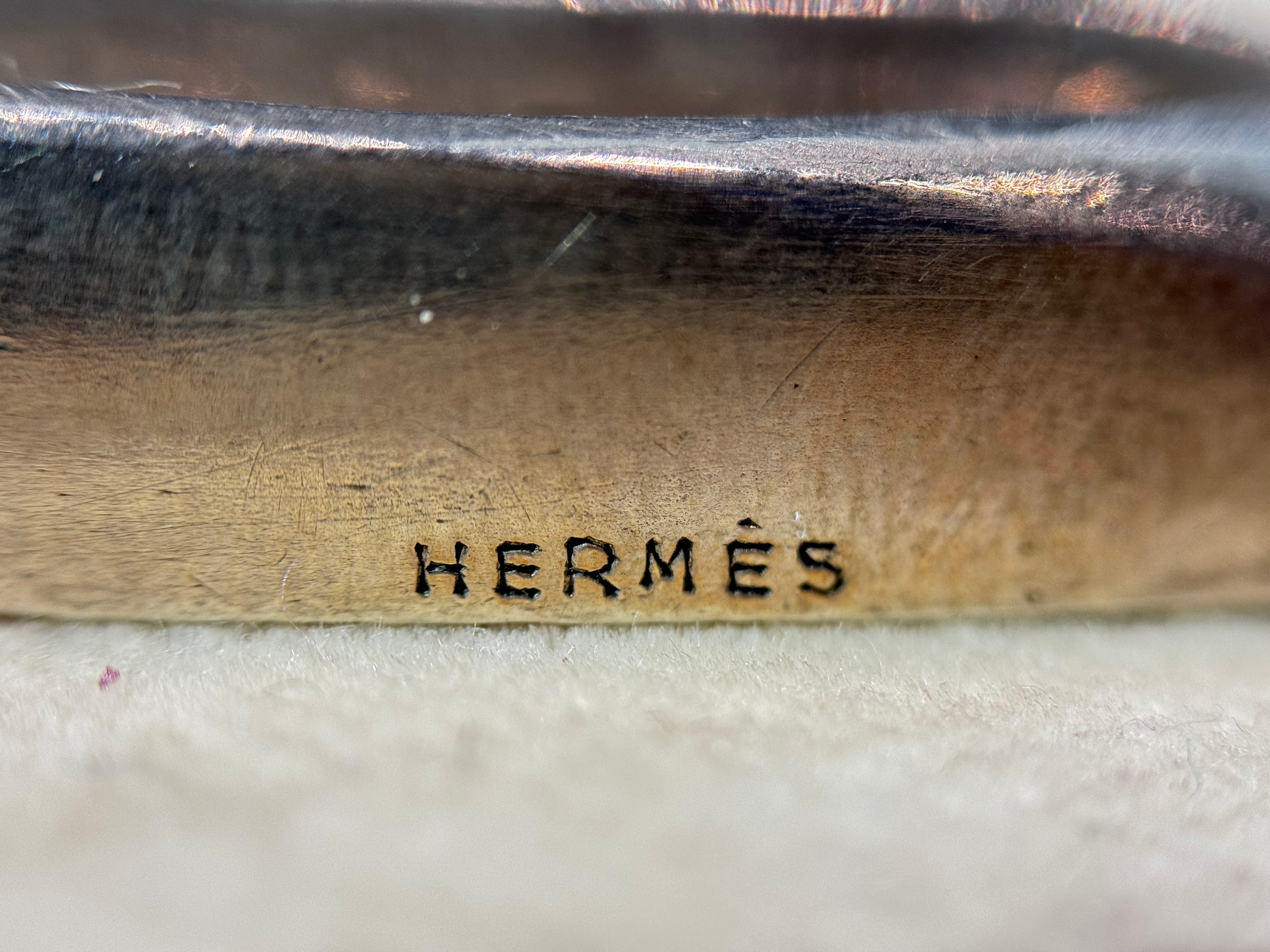 Hermes Paris - Silver Equestrian Horseshoe Set with original fitted presentation box