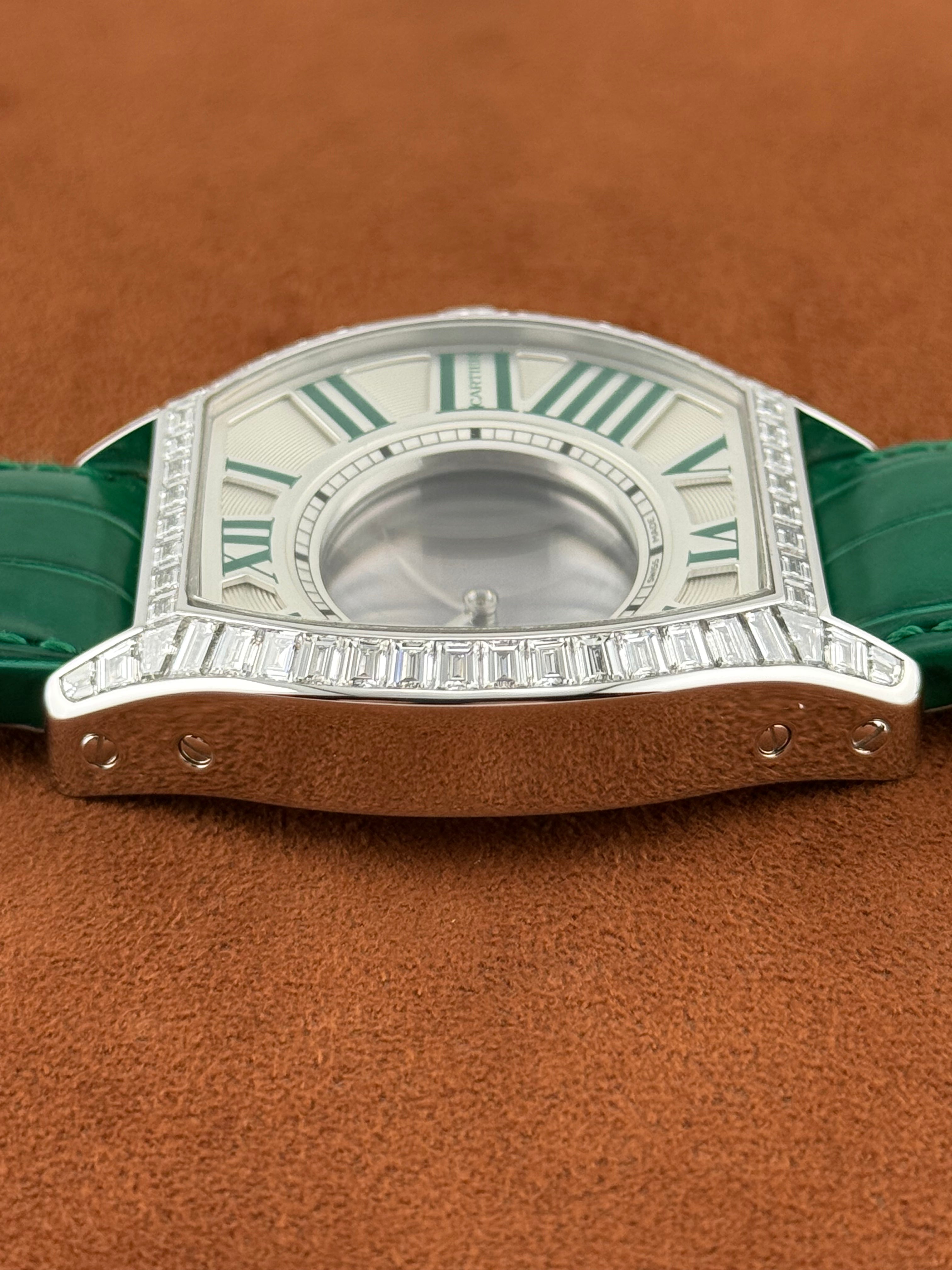 Cartier Clé de Cartier Haute Joaillerie N°1 – White Gold, Baguette Diamonds, Green Dial