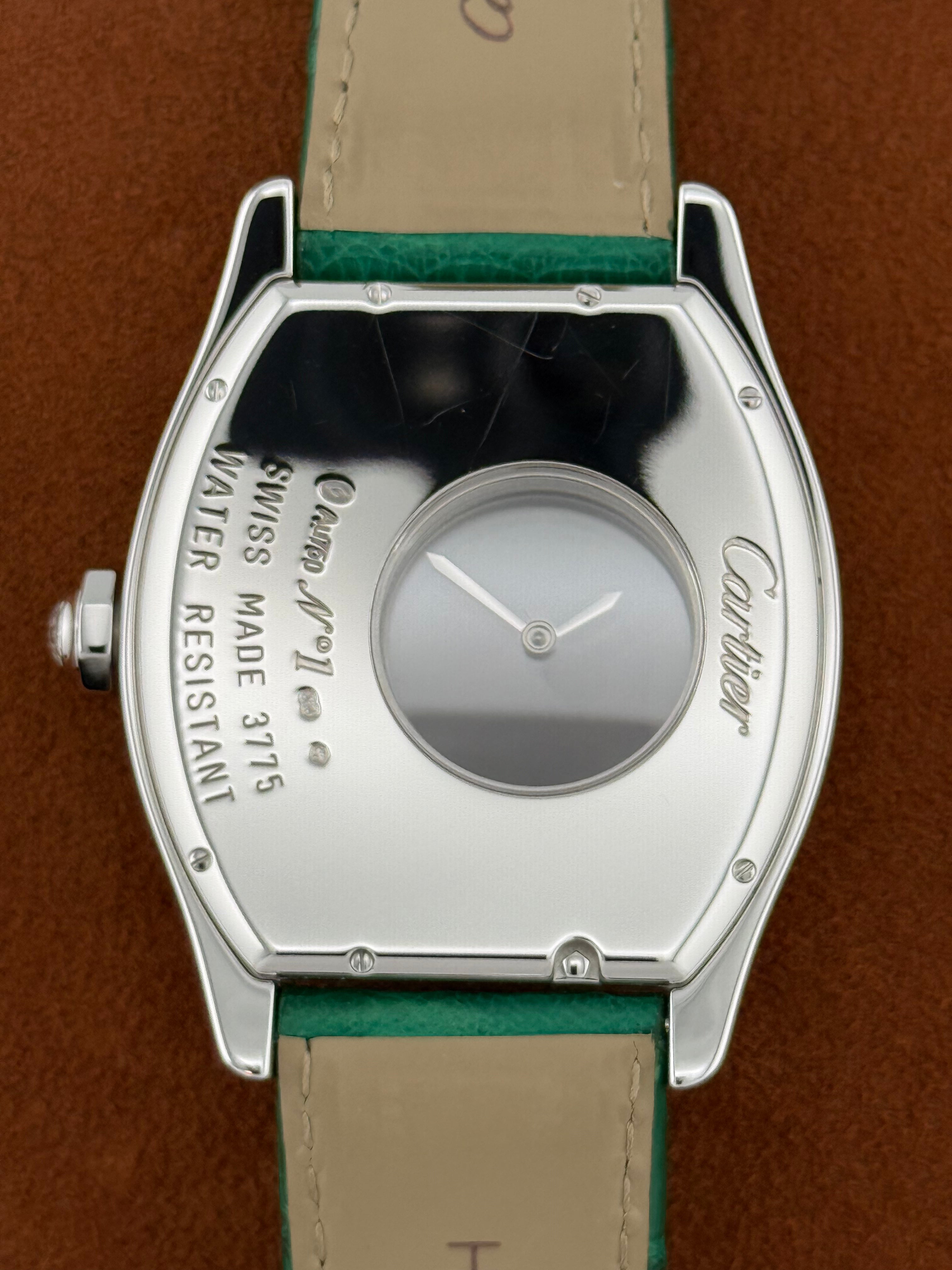 Cartier Clé de Cartier Haute Joaillerie N°1 – White Gold, Baguette Diamonds, Green Dial
