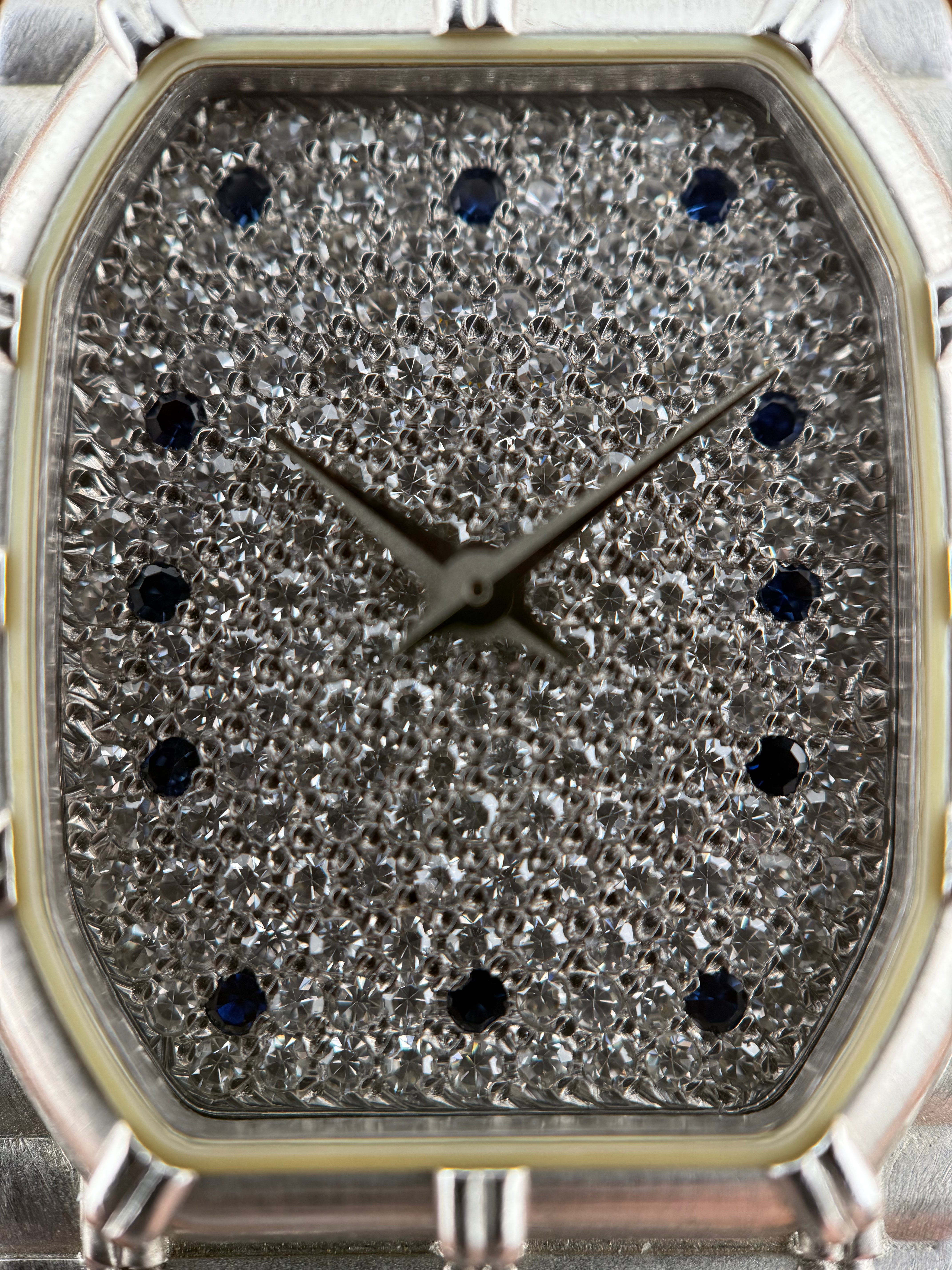 Audemars Piguet Bamboo – 18K White Gold Diamond & Sapphire Quartz Watch