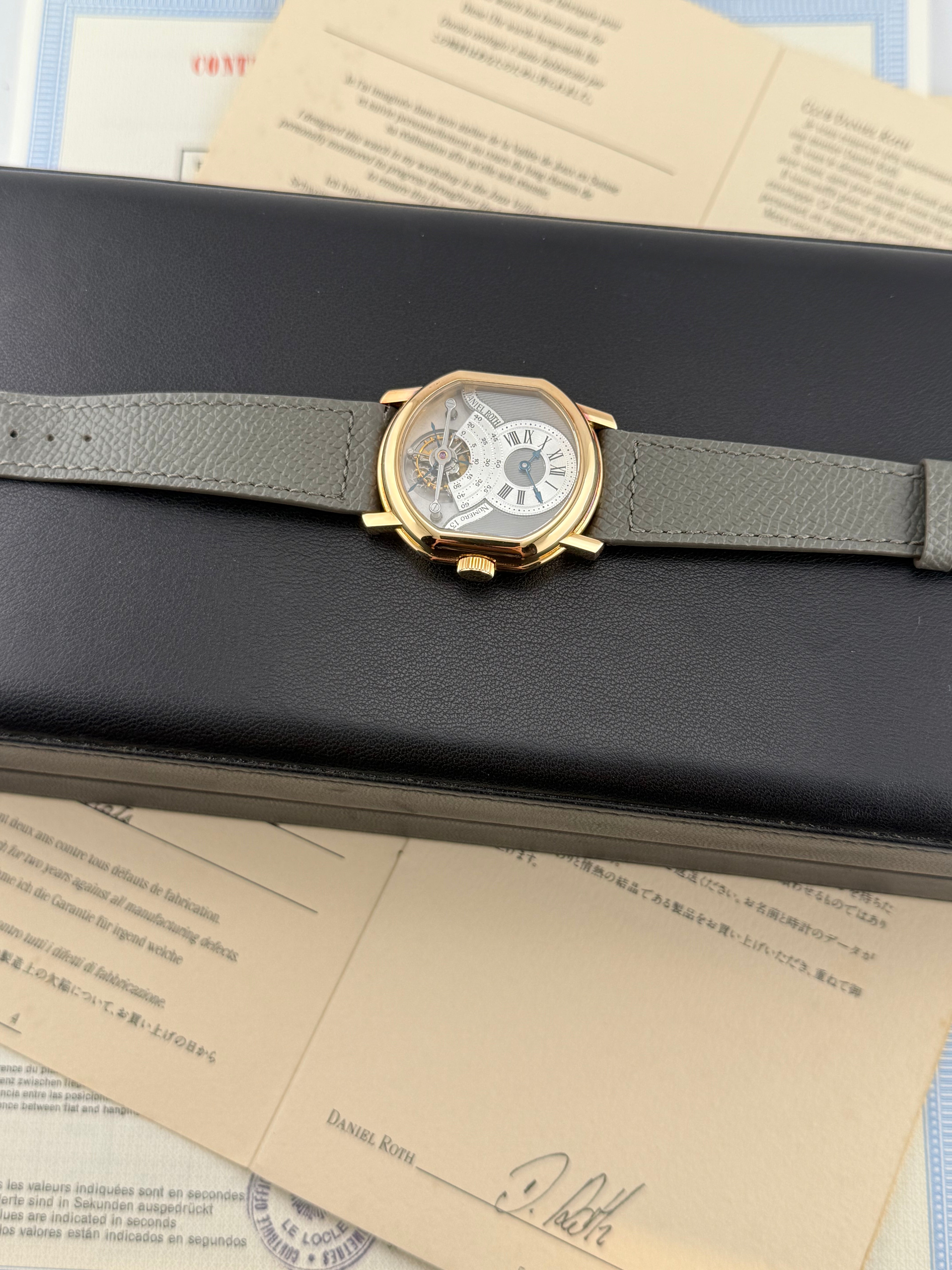 Daniel Roth Tourbillon “Double Face” Ref. 2187 – 18K Pink Gold, Full Set, Circa 1993