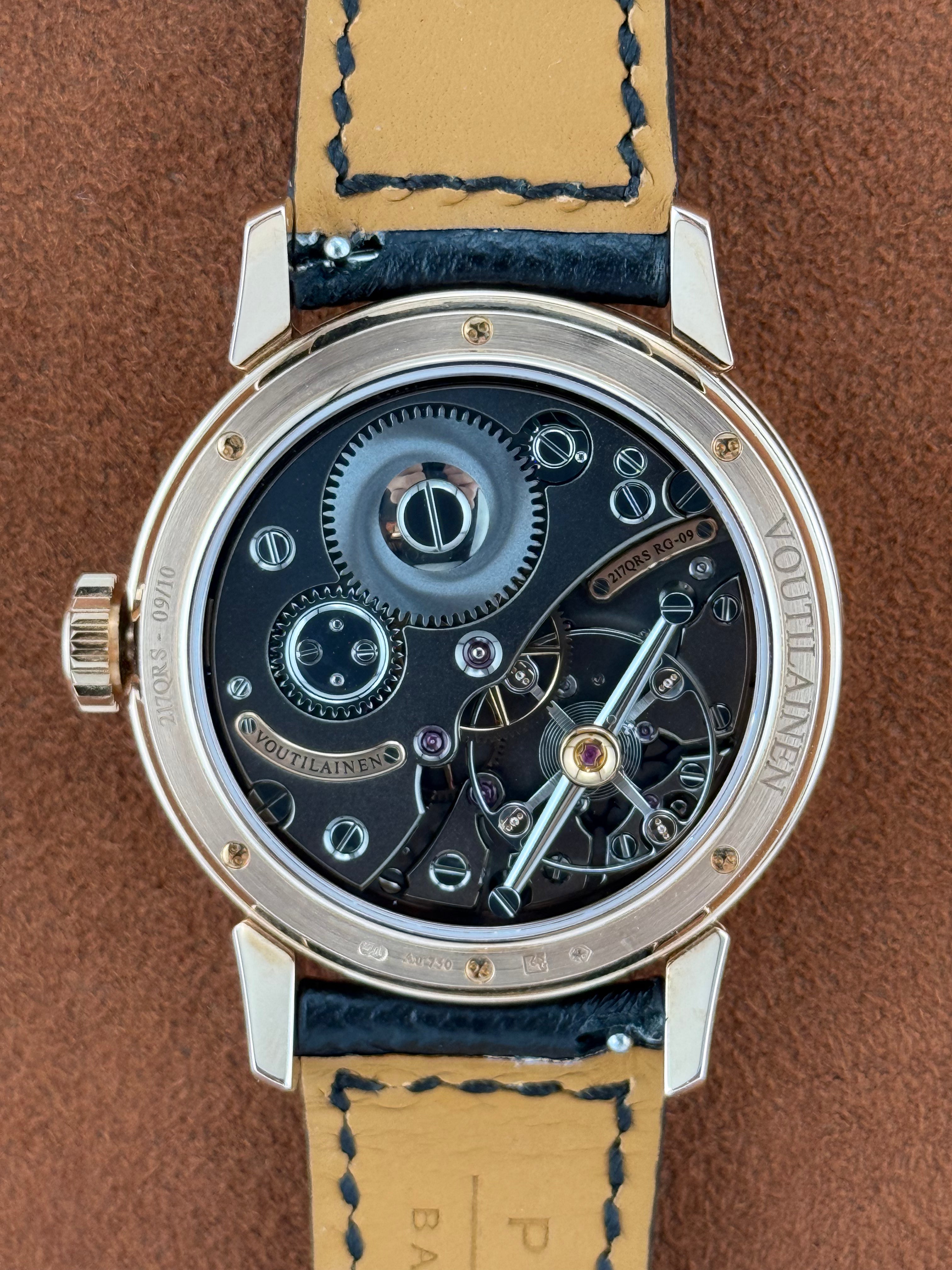 Voutilainen Retrograde Date Ref. 217QRS – Pink Gold, Blue Guilloché Dial, Limited Edition of 10