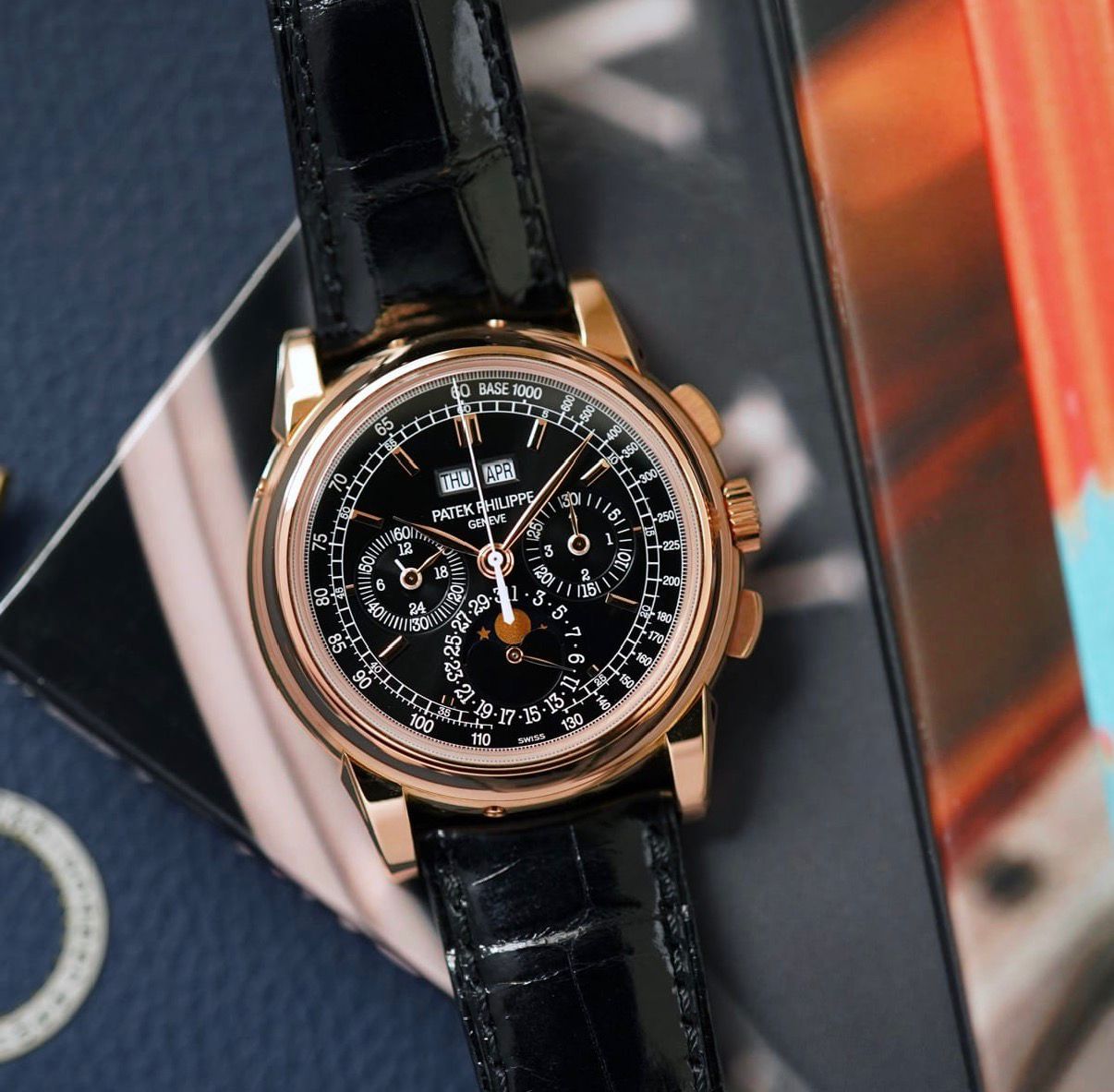 Patek Philippe Perpetual Calendar Chronograph Ref. 5970R-019, Pink Gold, Black Dial, Special Order, 2015