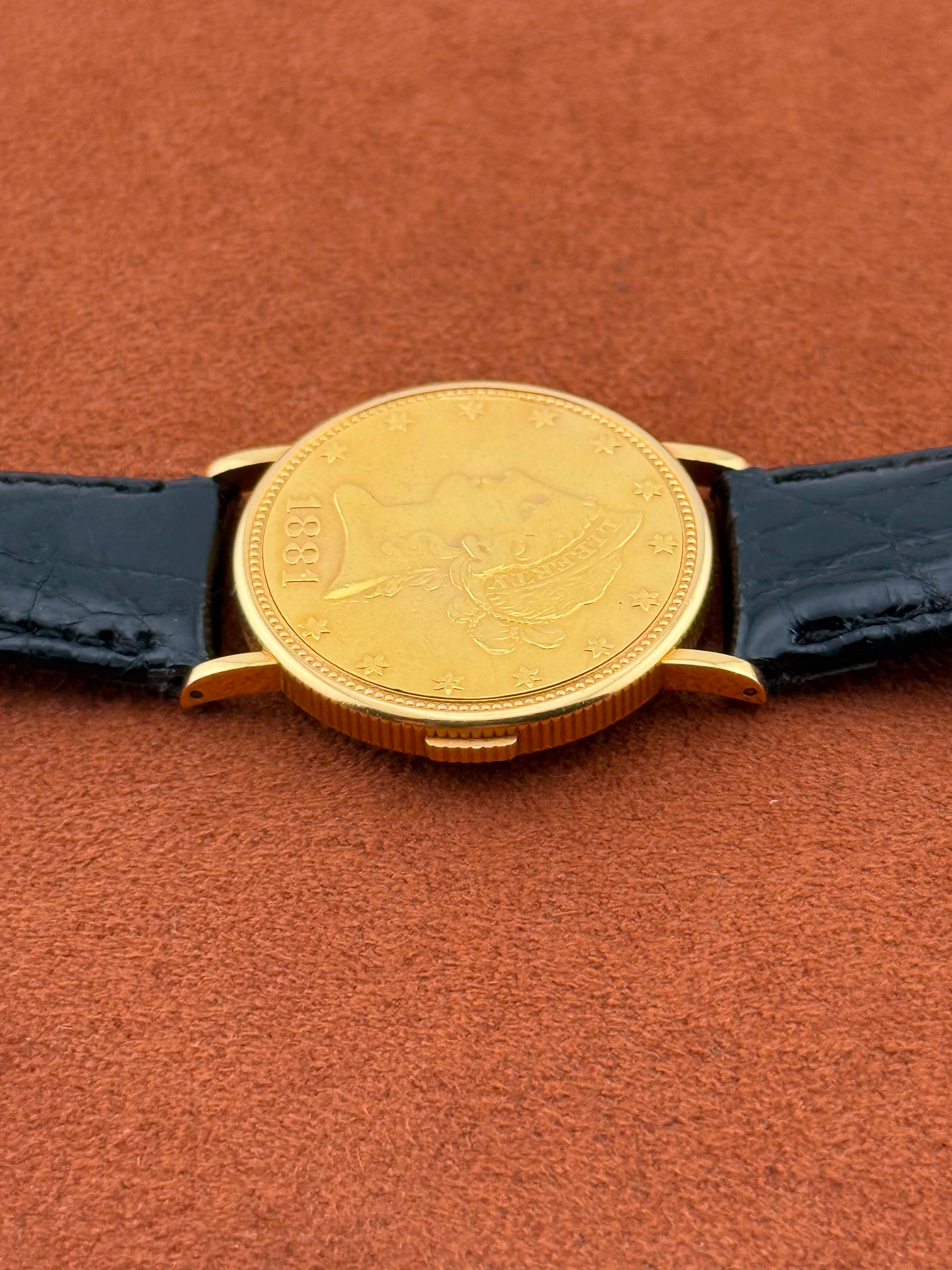 Piaget Ten Dollar Coin Watch Ref. 950B — Yellow Gold, 1881 Liberty Head, Circa 1970s