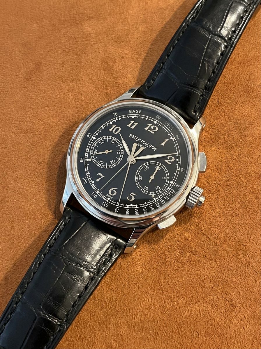Patek Philippe Split-Seconds Chronograph Ref. 5370P-001, Platinum, Black Enamel Dial