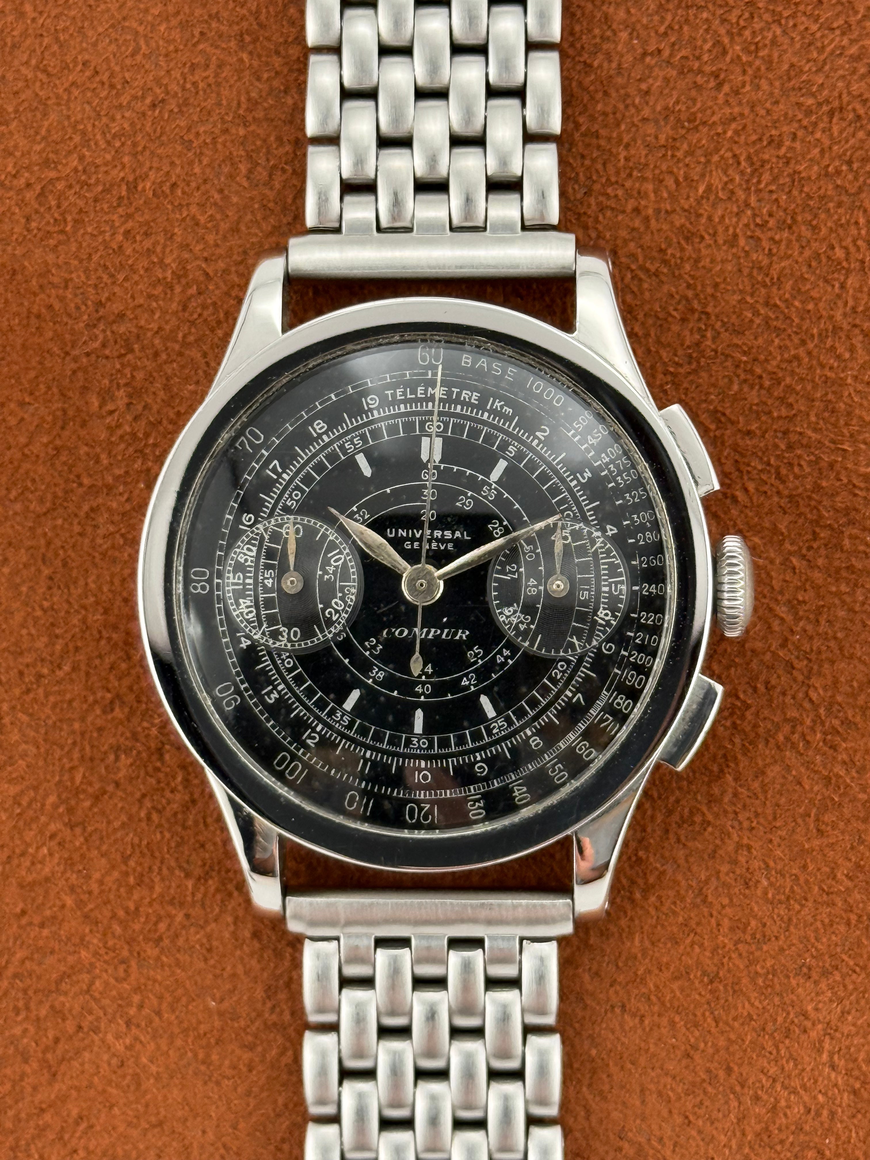 Universal Genève Compur Chronograph – Black Snail Dial, Multi-Scale, Mid-1930s