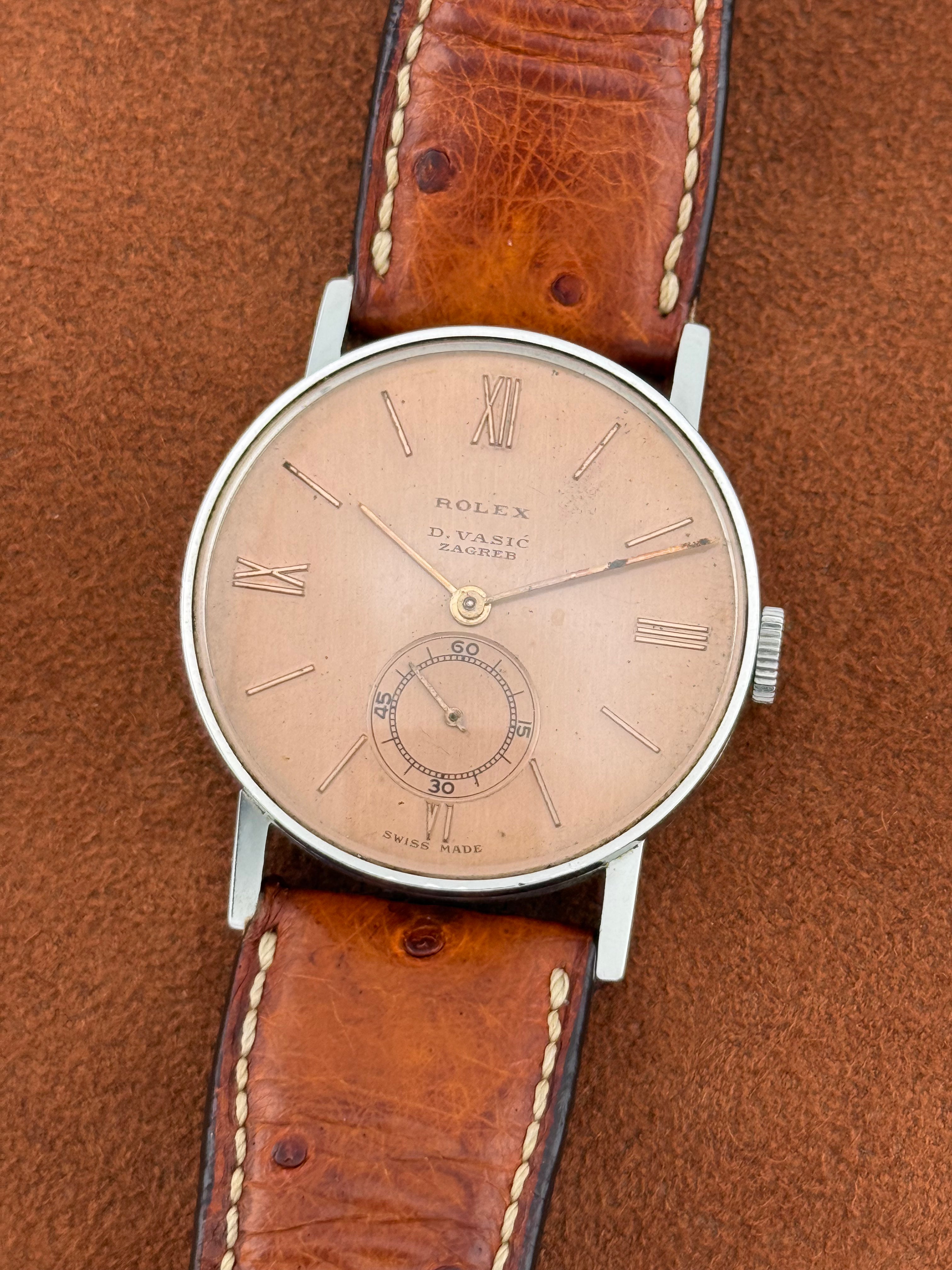 Rolex Ref. 3265 “Moneta” – Steel, Pink Dial, D. Vasić Zagreb, Circa 1937