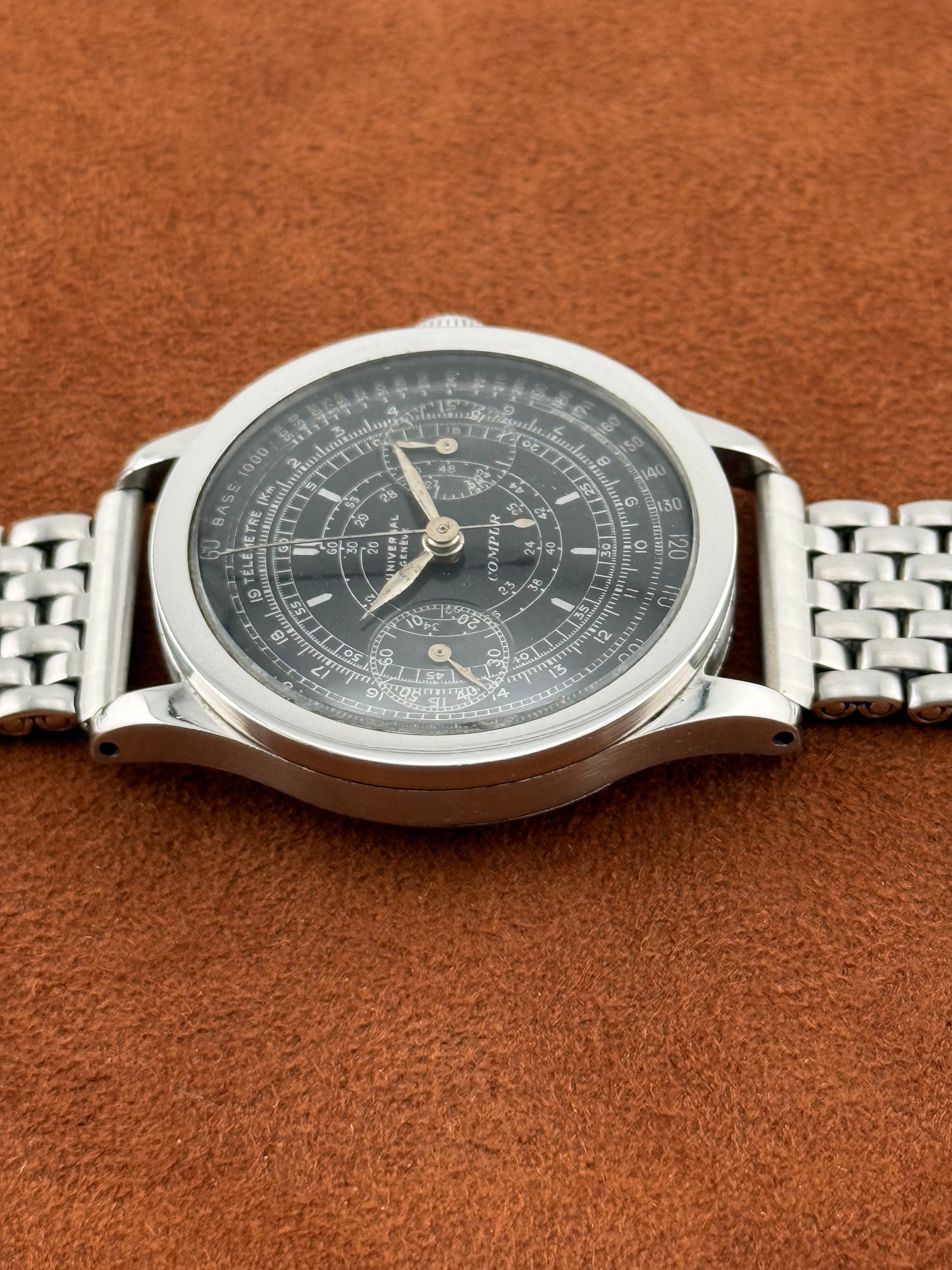 Universal Genève Compur Chronograph – Black Snail Dial, Multi-Scale, Mid-1930s