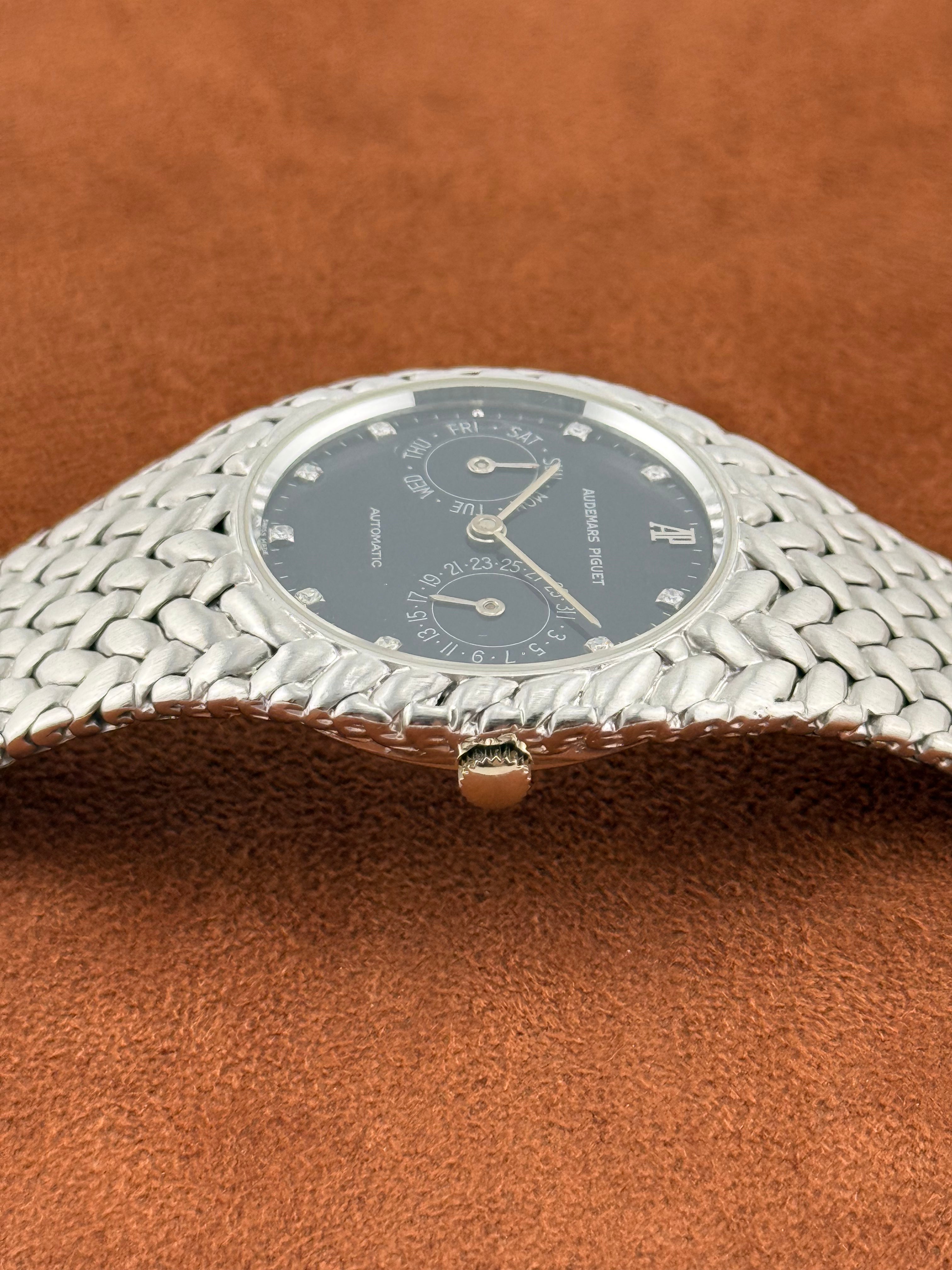 Audemars Piguet “Cobra” Ref. 5587BC – Blue Diamond Dial, 18K White Gold Bracelet Watch, Circa 1989