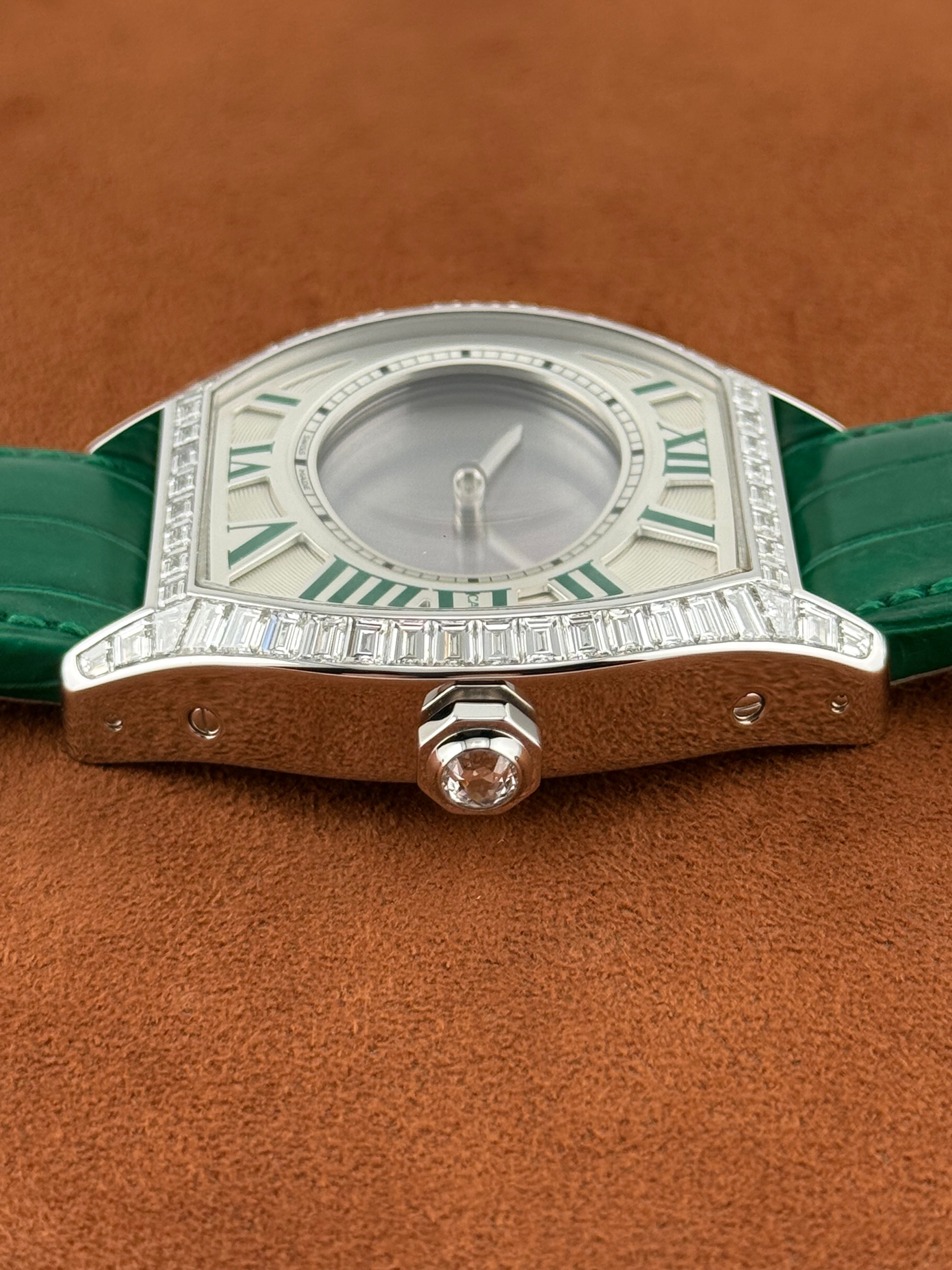 Cartier Clé de Cartier Haute Joaillerie N°1 – White Gold, Baguette Diamonds, Green Dial