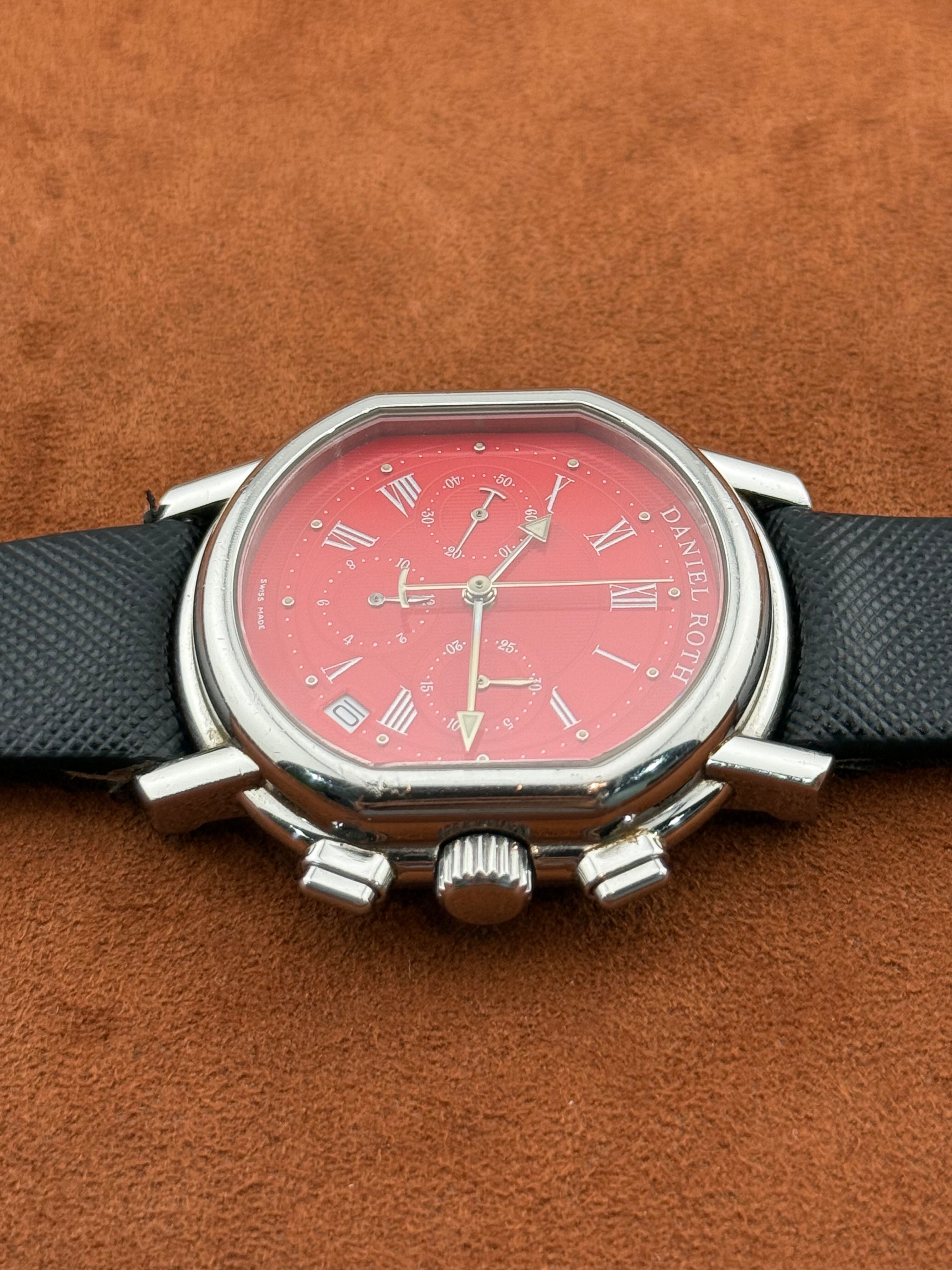 Daniel Roth Masters Chronograph Ref. S247 – Red Dial, Stainless Steel, El Primero