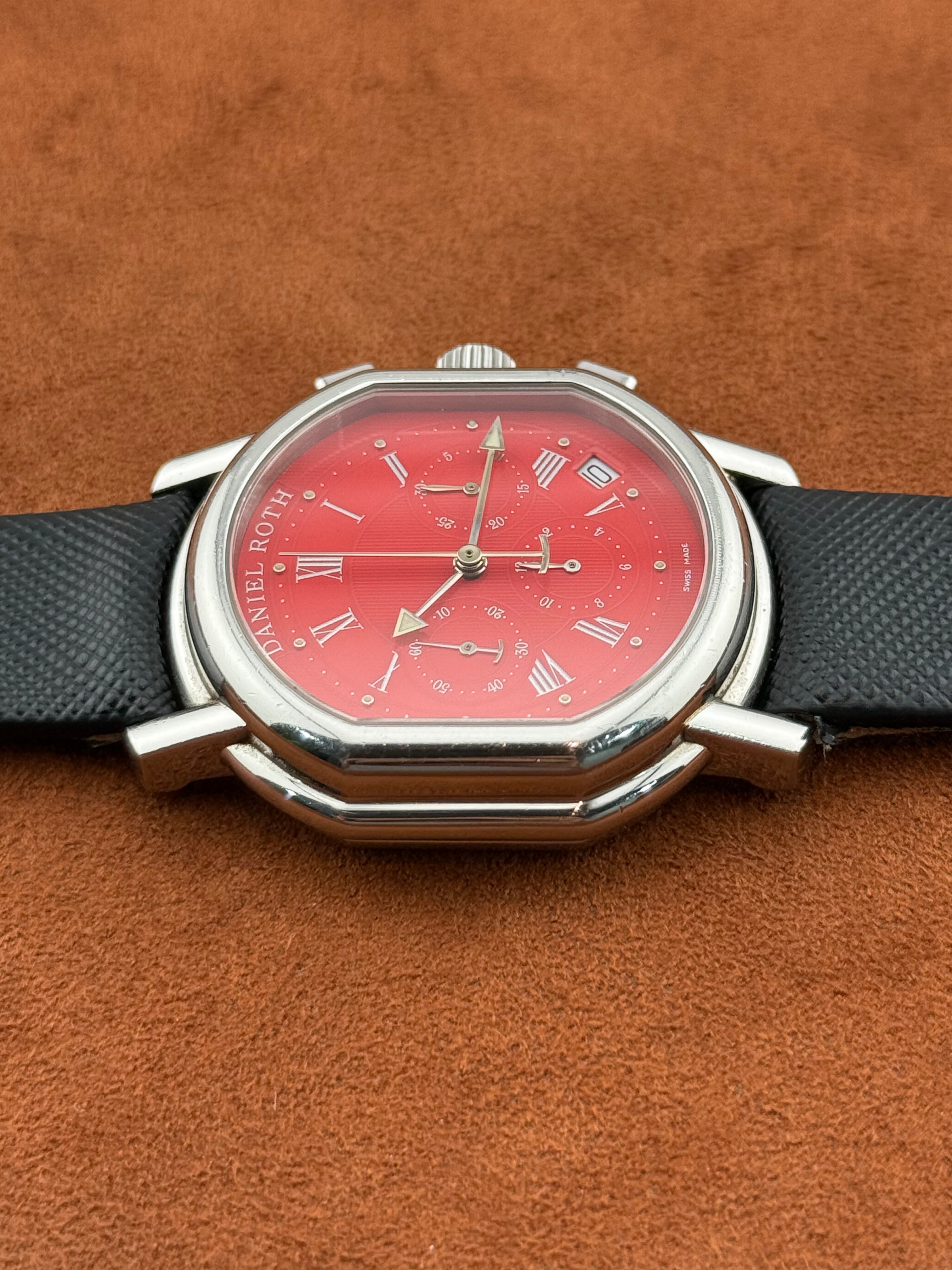 Daniel Roth Masters Chronograph Ref. S247 – Red Dial, Stainless Steel, El Primero