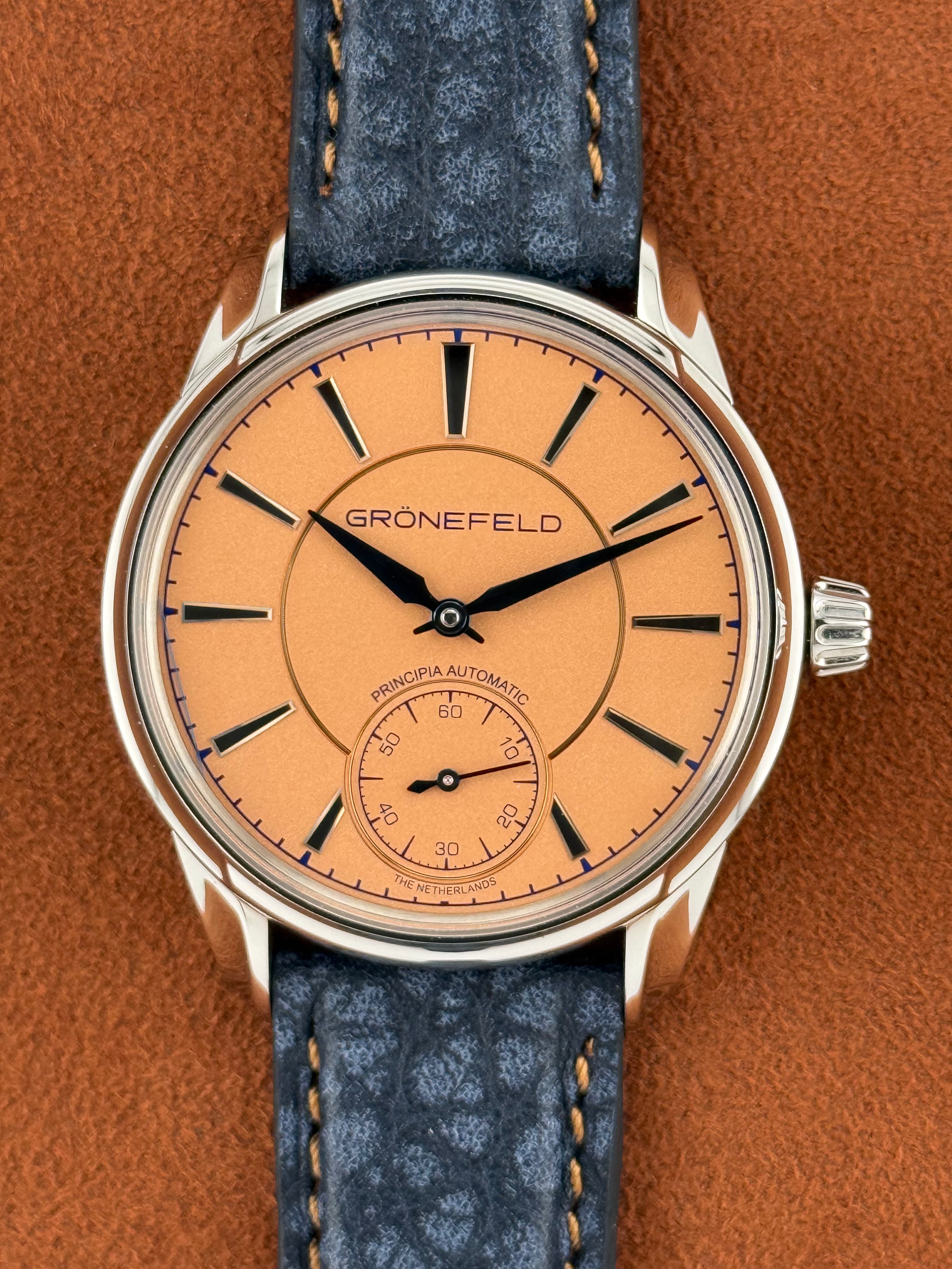 Grönefeld 1941 Principia Automatic – Salmon Dial, Stainless Steel, Full Set, New
