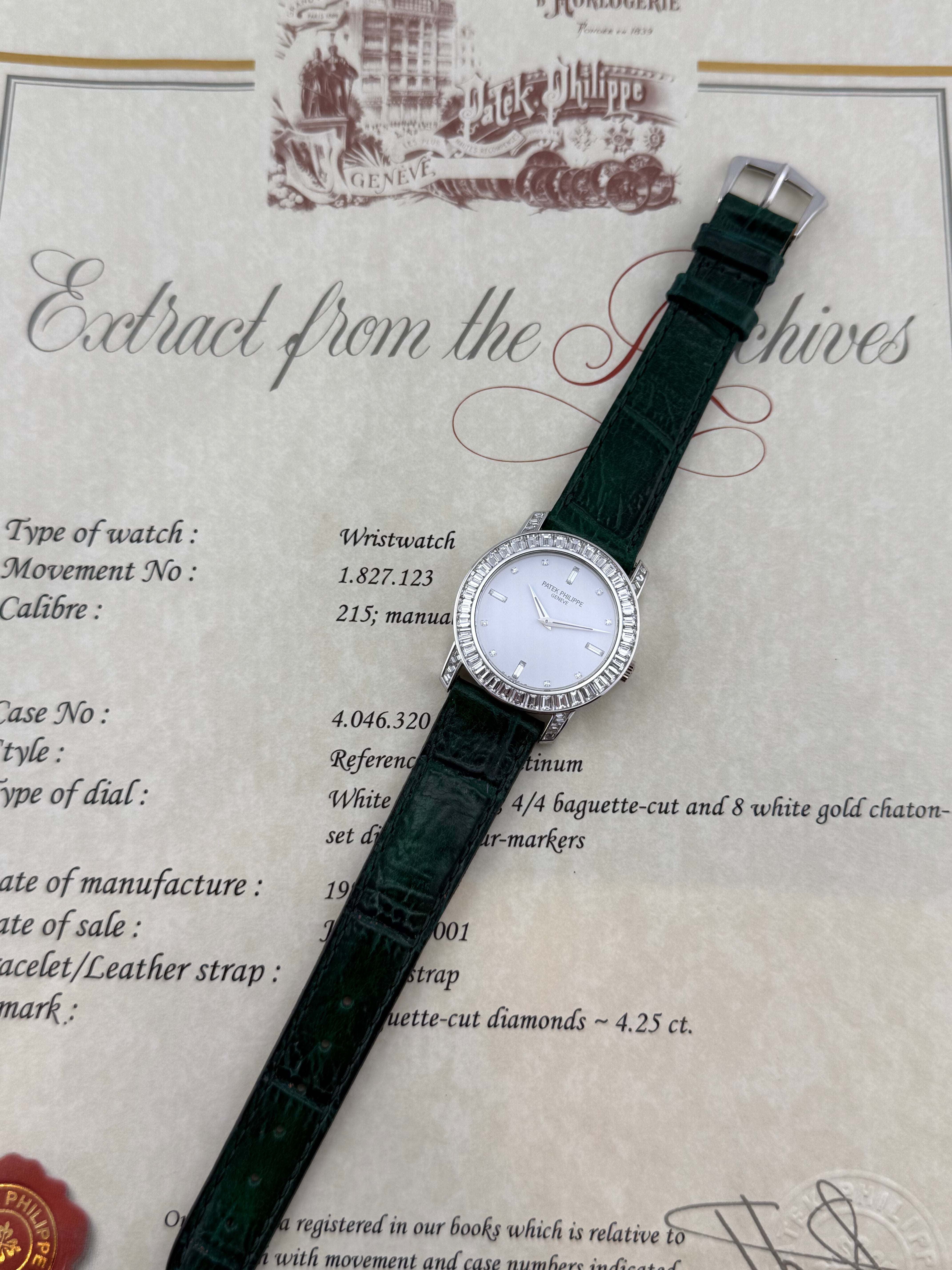Patek Philippe Calatrava Ref. 5027 Platinum Diamond-Set with Extract from the Archives