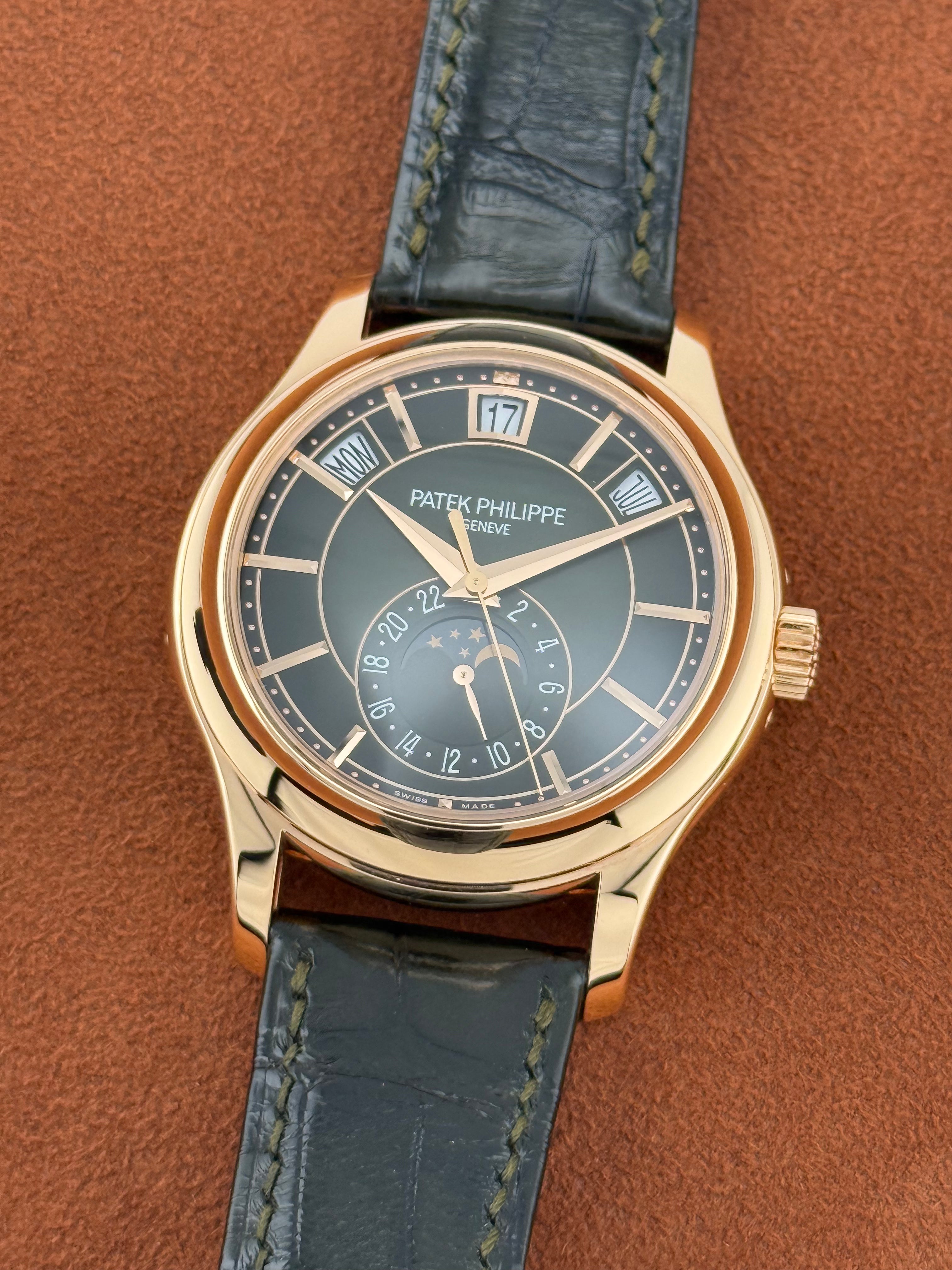 Patek Philippe Complications Annual Calendar Ref. 5205R-011 – Rose Gold, Olive Green Dial