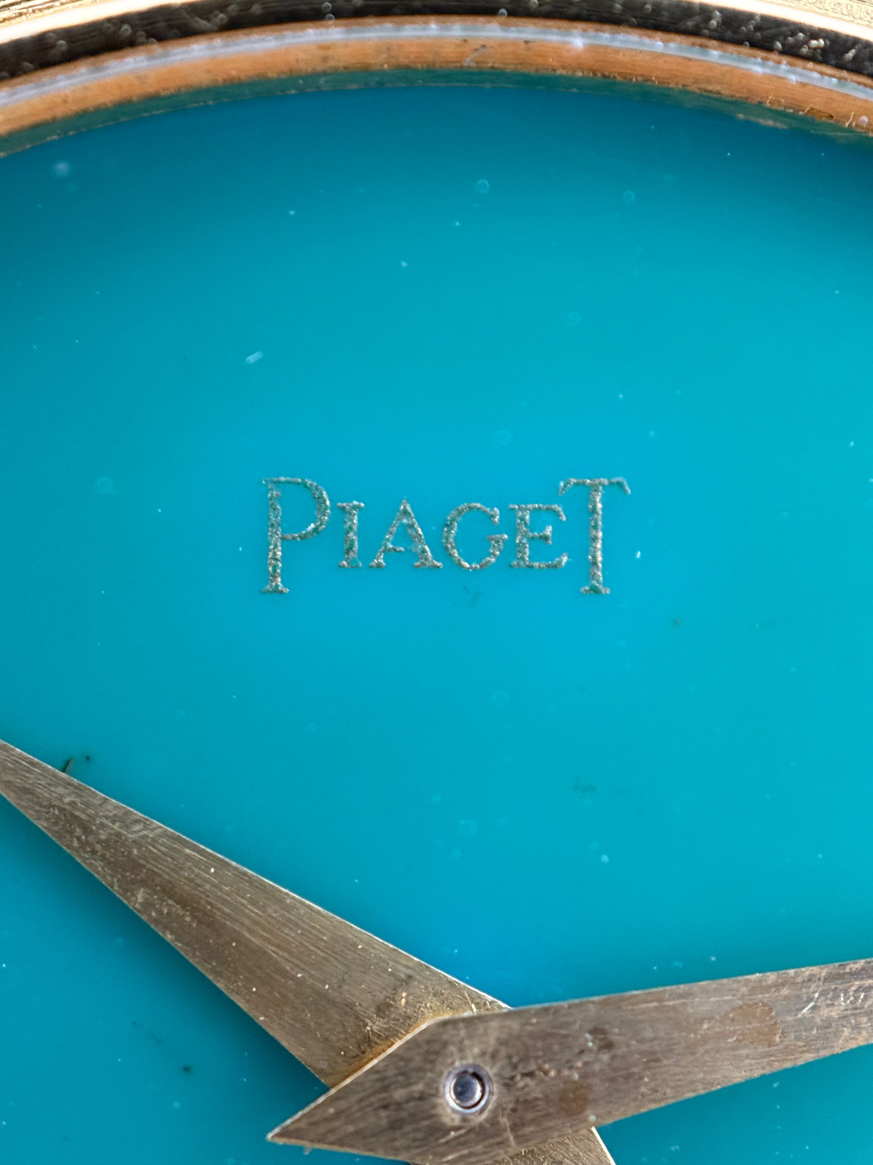 Piaget Ref. 9801 E 14 – Turquoise Dial, 18K Yellow Gold Bracelet Watch, Circa 1970–1971