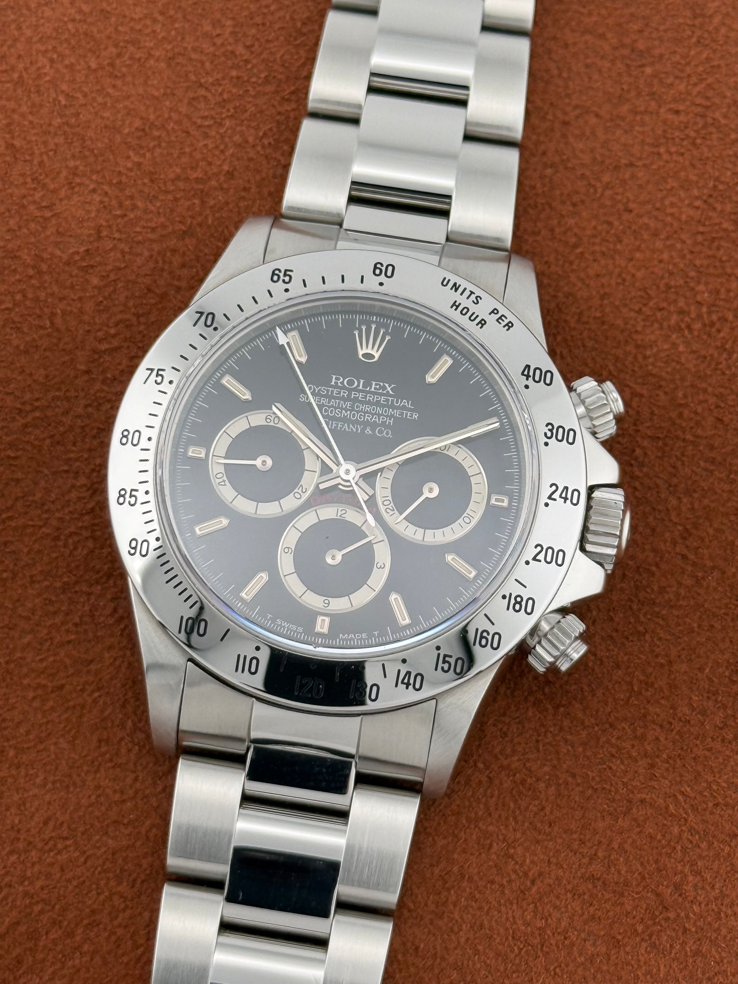 Rolex Cosmograph Daytona Ref. 16520 – Tiffany & Co. Dial, Zenith Movement, Full Set